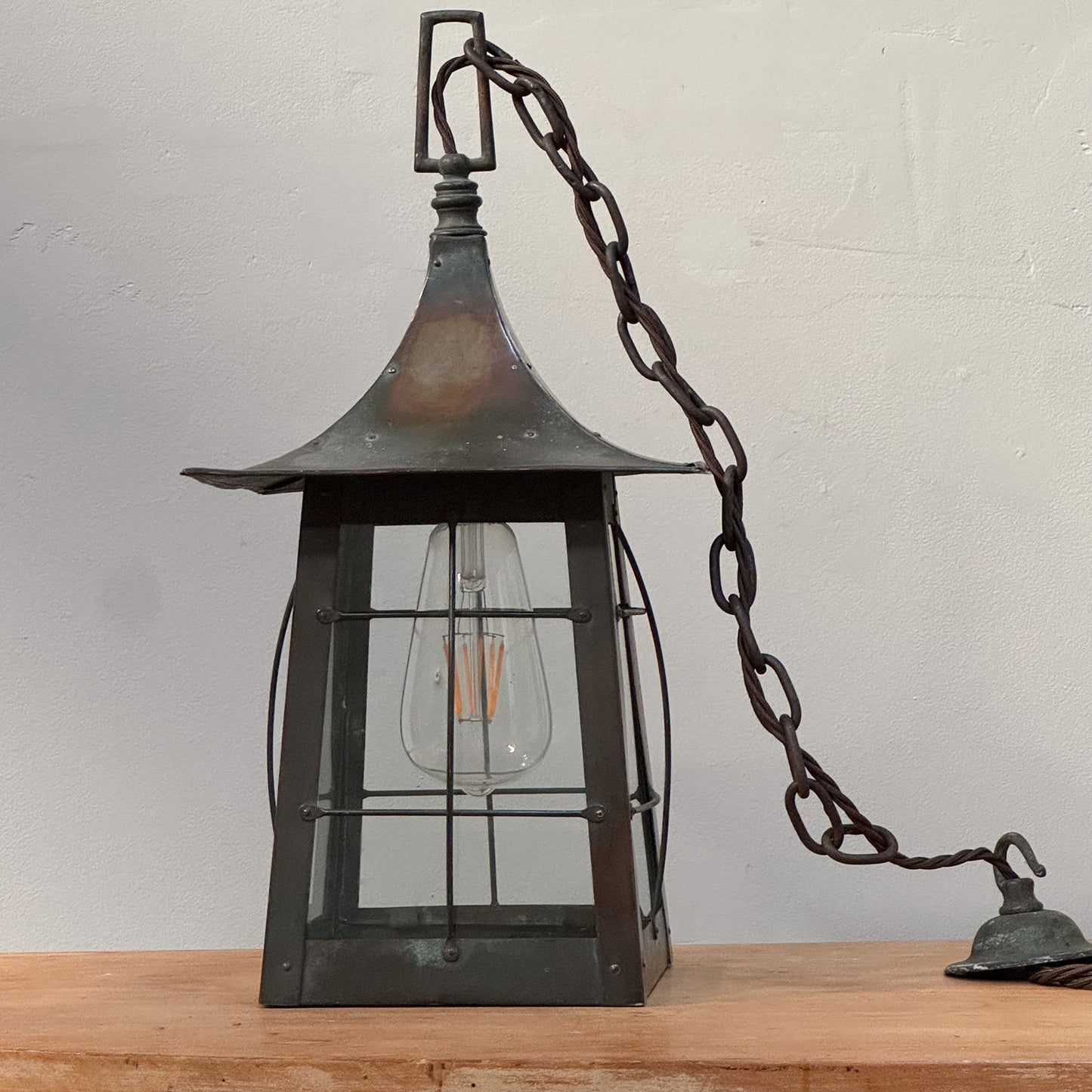 An Arts & Crafts Brass Lantern