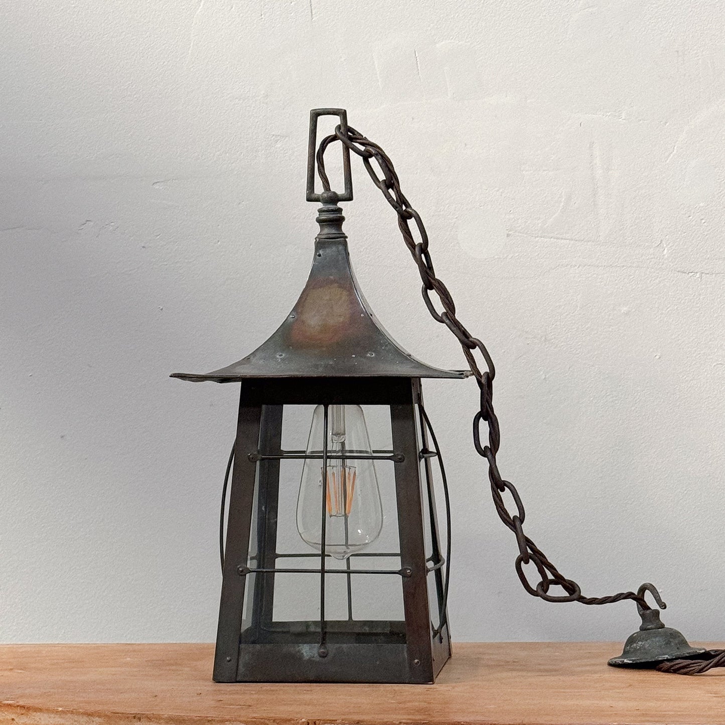 An Arts & Crafts Brass Lantern