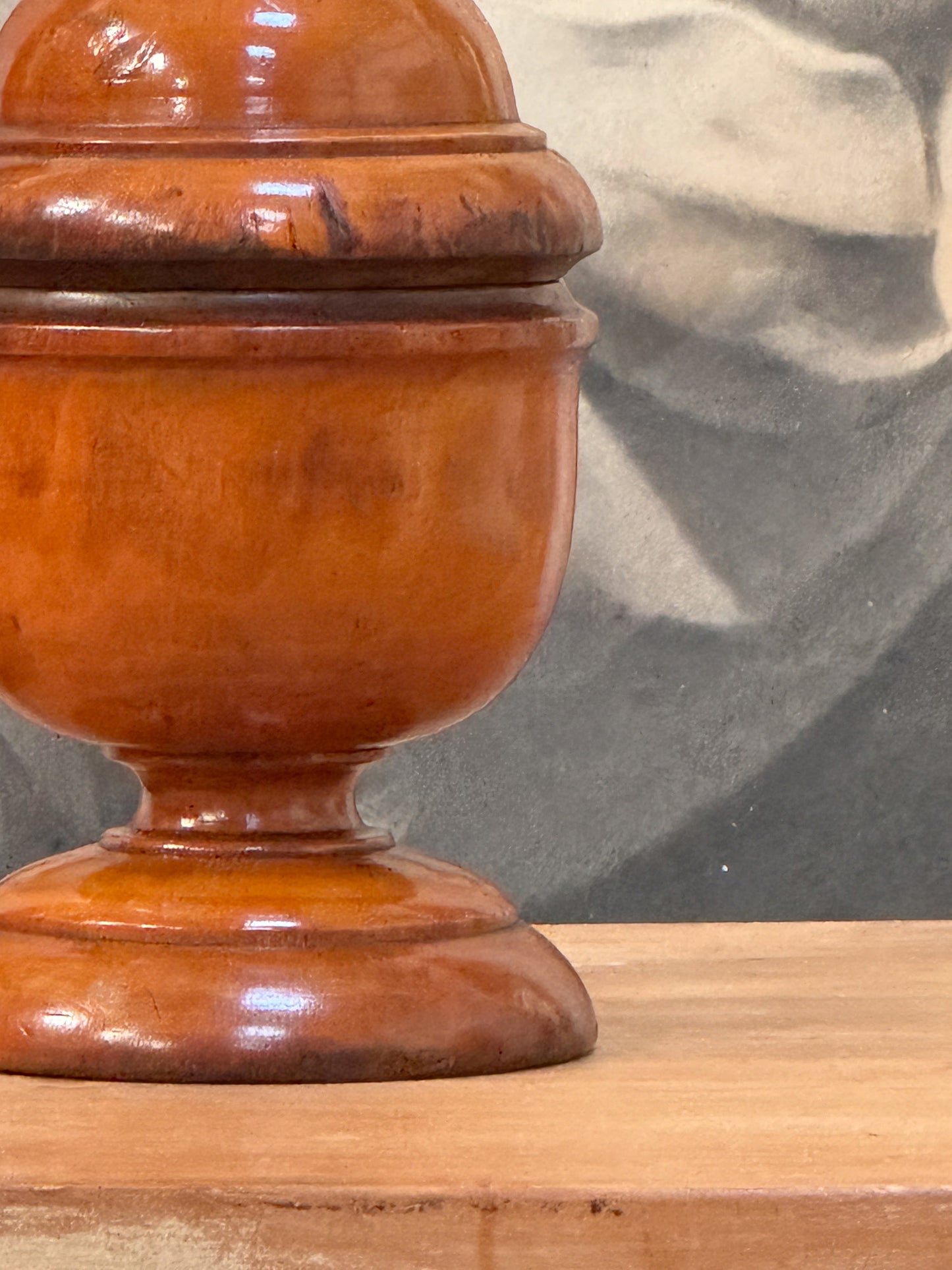 A Mid 19th Century Fruitwood Spice Jar