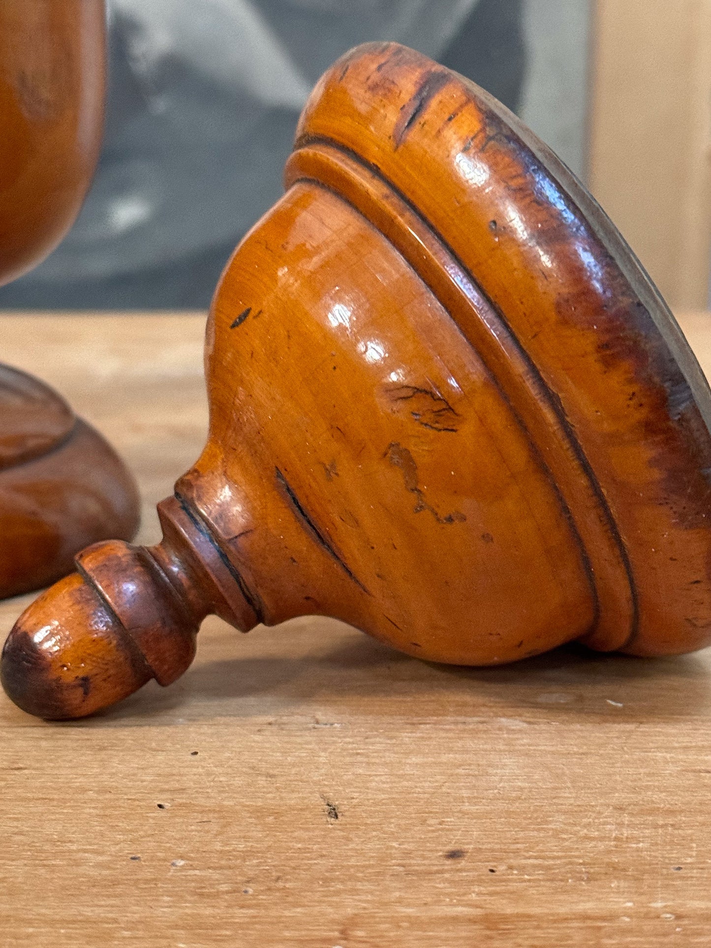 A Mid 19th Century Fruitwood Spice Jar