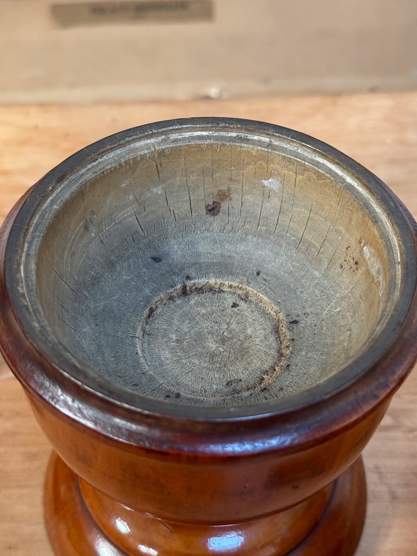 A Mid 19th Century Fruitwood Spice Jar