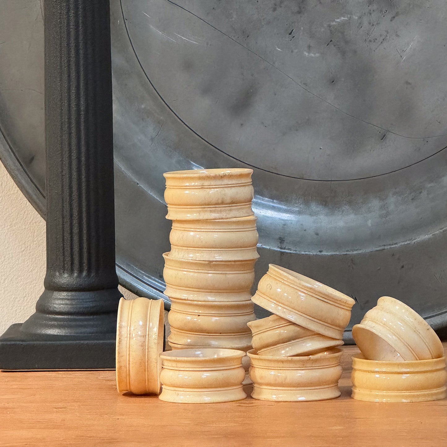 A Set of 12 Early 19th Century Bone Napkin Rings