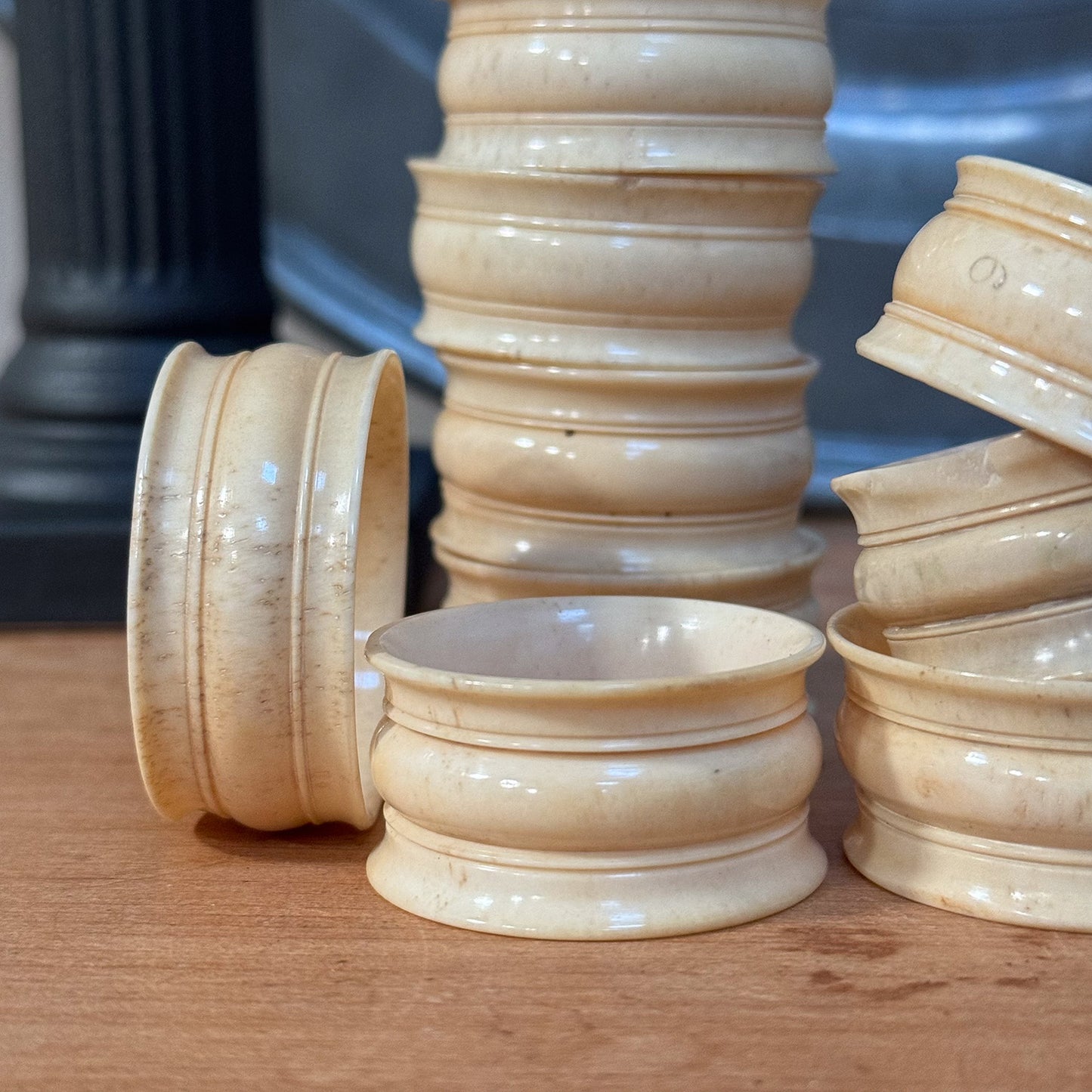 A Set of 12 Early 19th Century Bone Napkin Rings