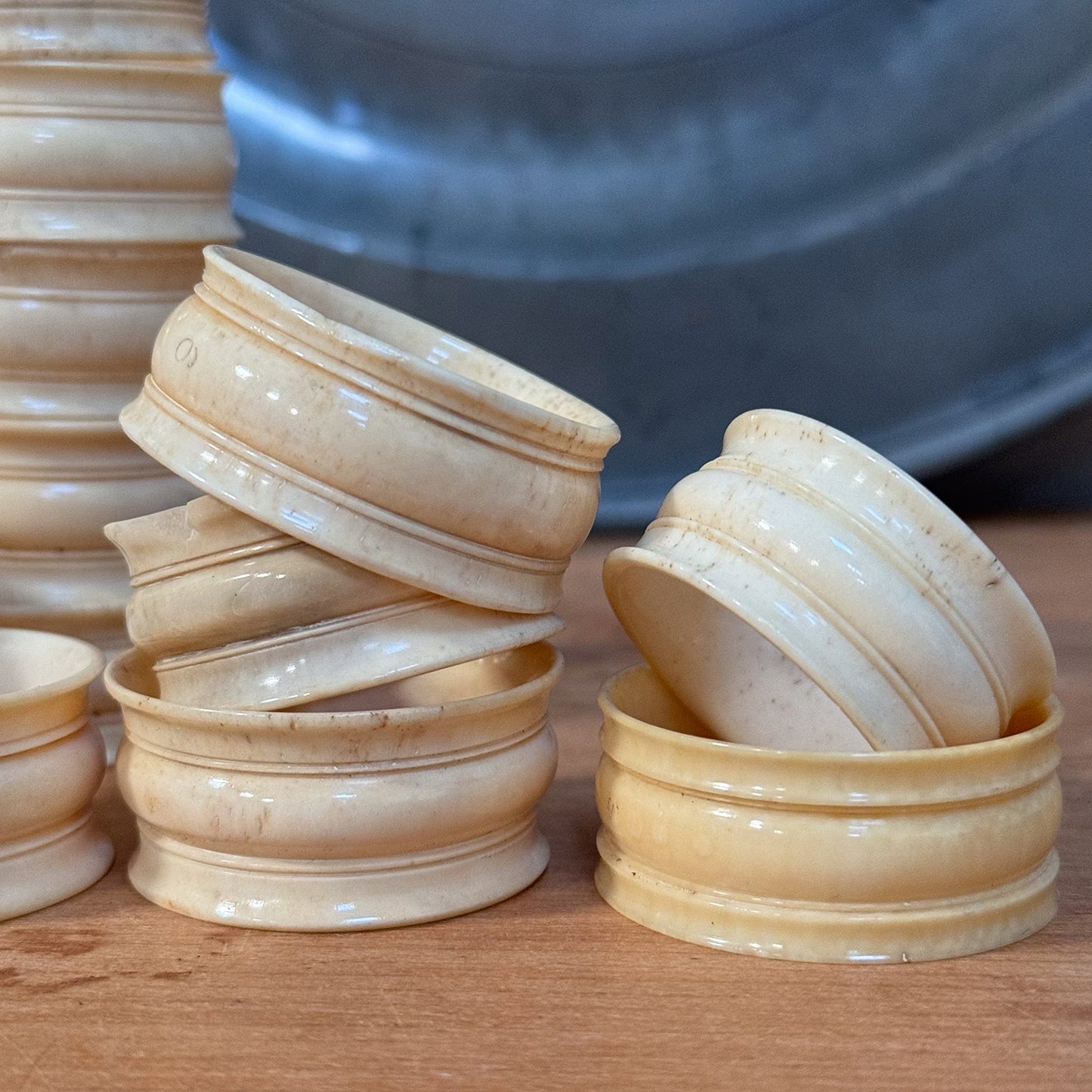 A Set of 12 Early 19th Century Bone Napkin Rings