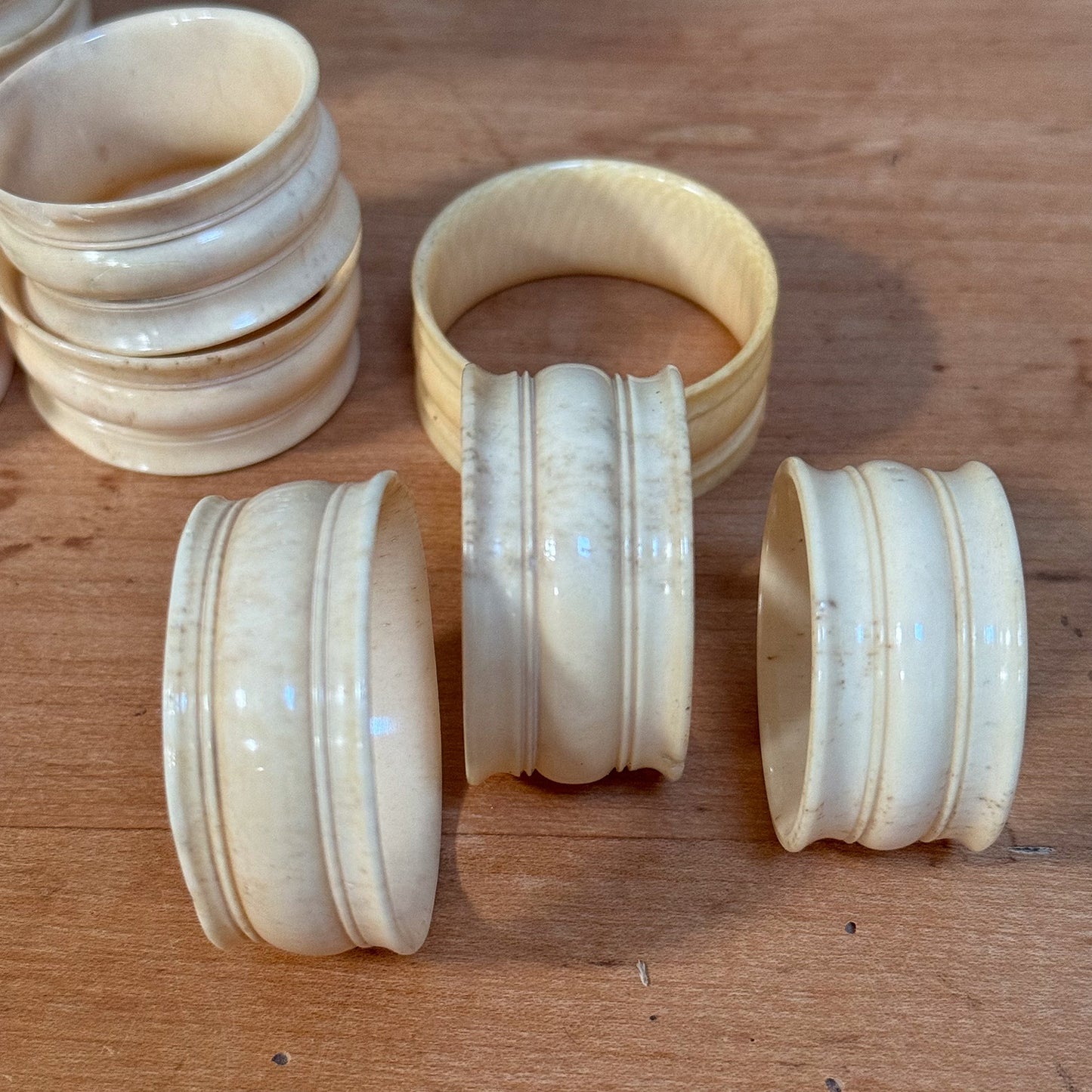 A Set of 12 Early 19th Century Bone Napkin Rings