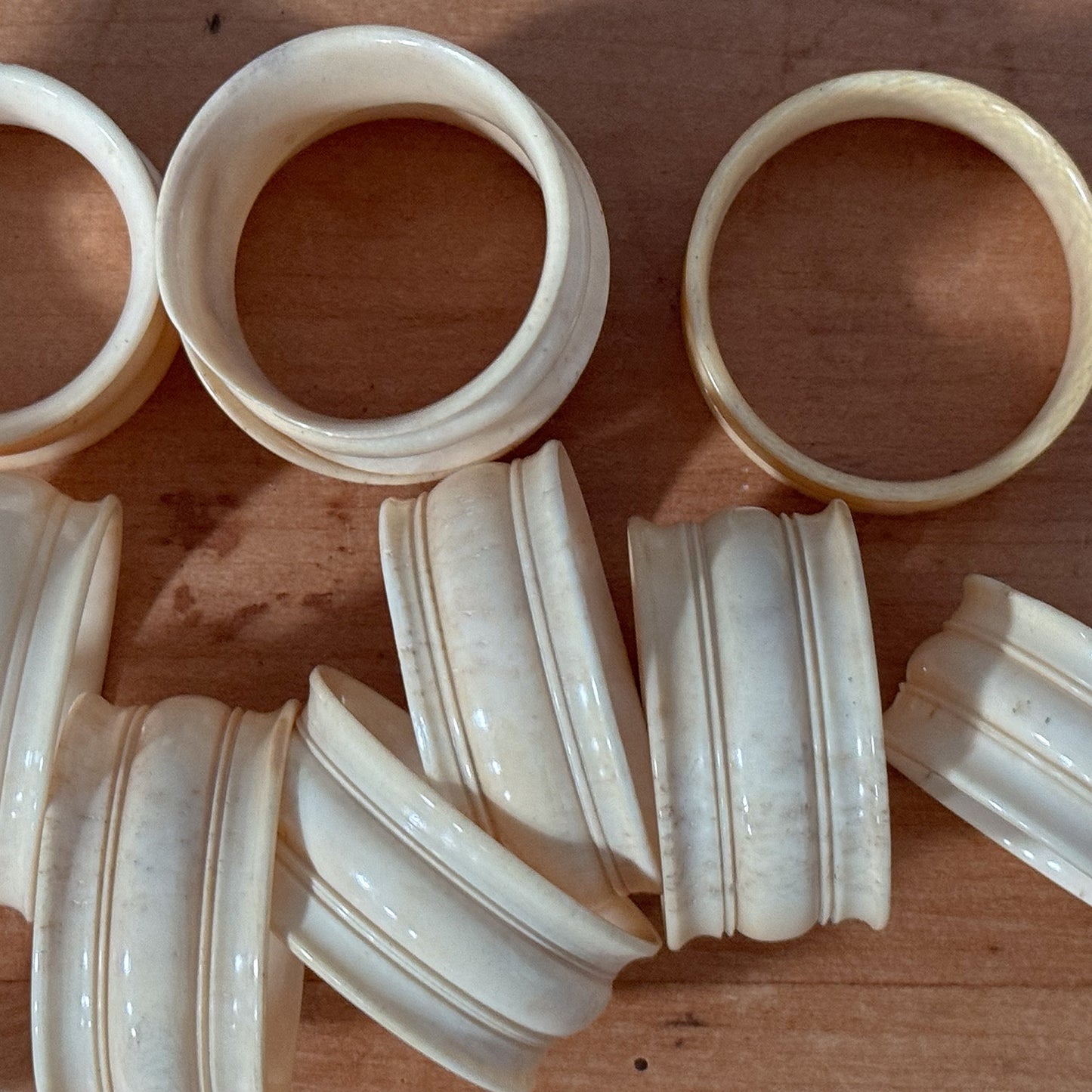 A Set of 12 Early 19th Century Bone Napkin Rings