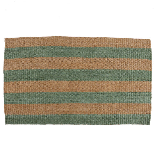 LENGO: Green & Brown Woven Sisal Doormat