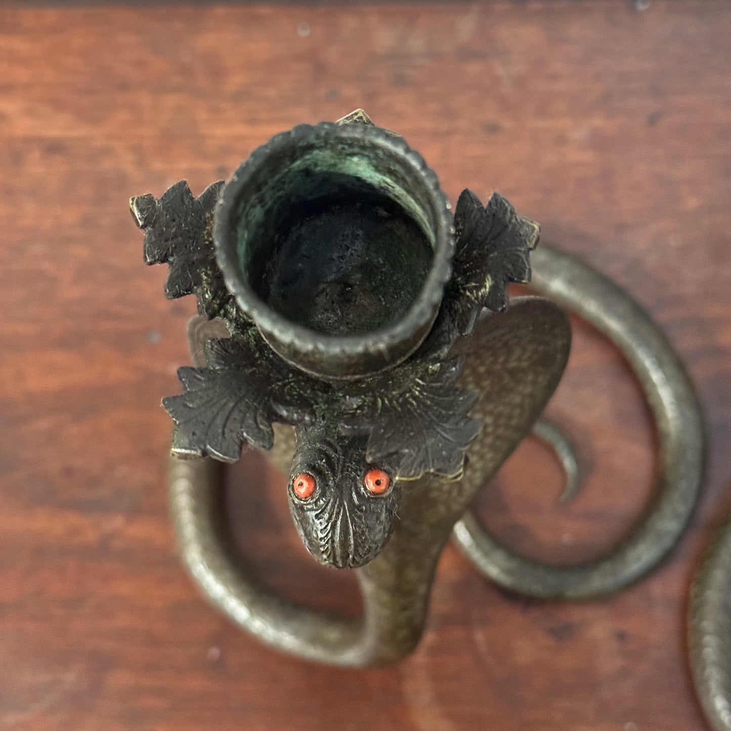 A Pair of Raj Period Bronze Candlesticks