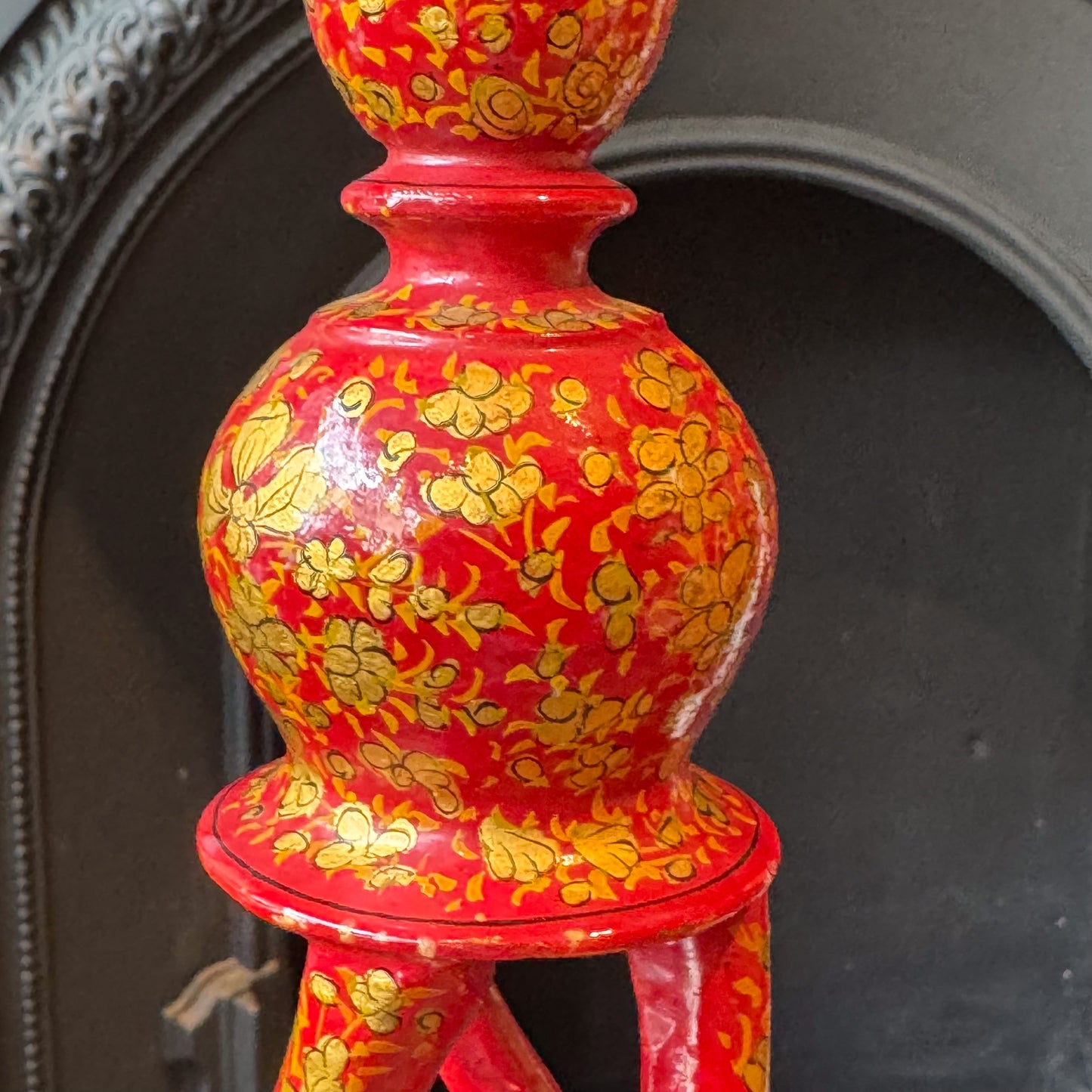 A Pair of Early 20th Century Kashmiri Red Twist Candlesticks