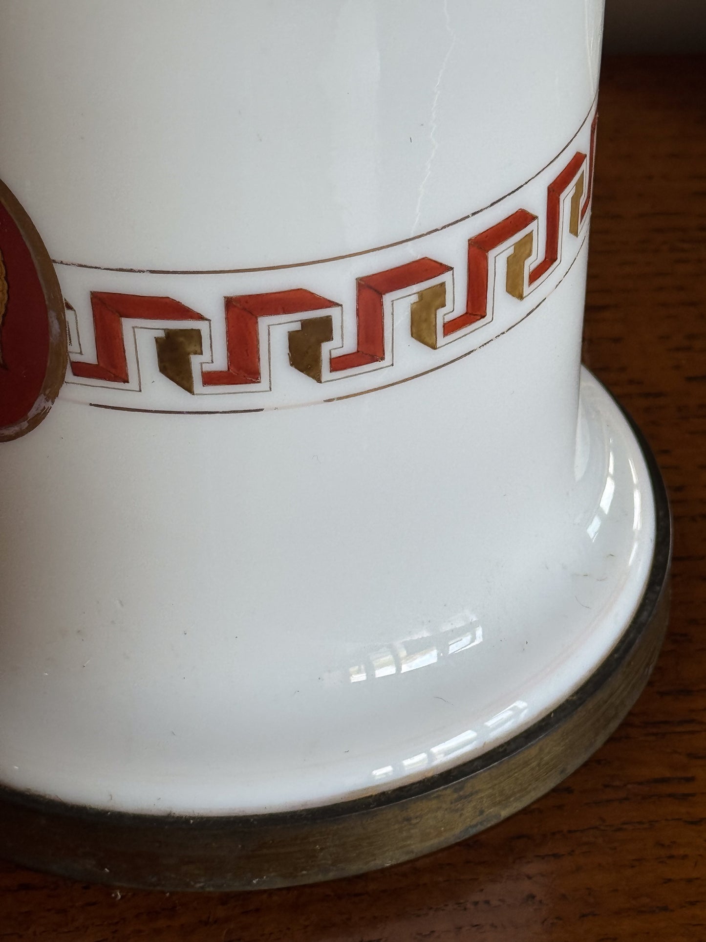 A Late 19th Century Neo Classical Opaline Glass Lamp