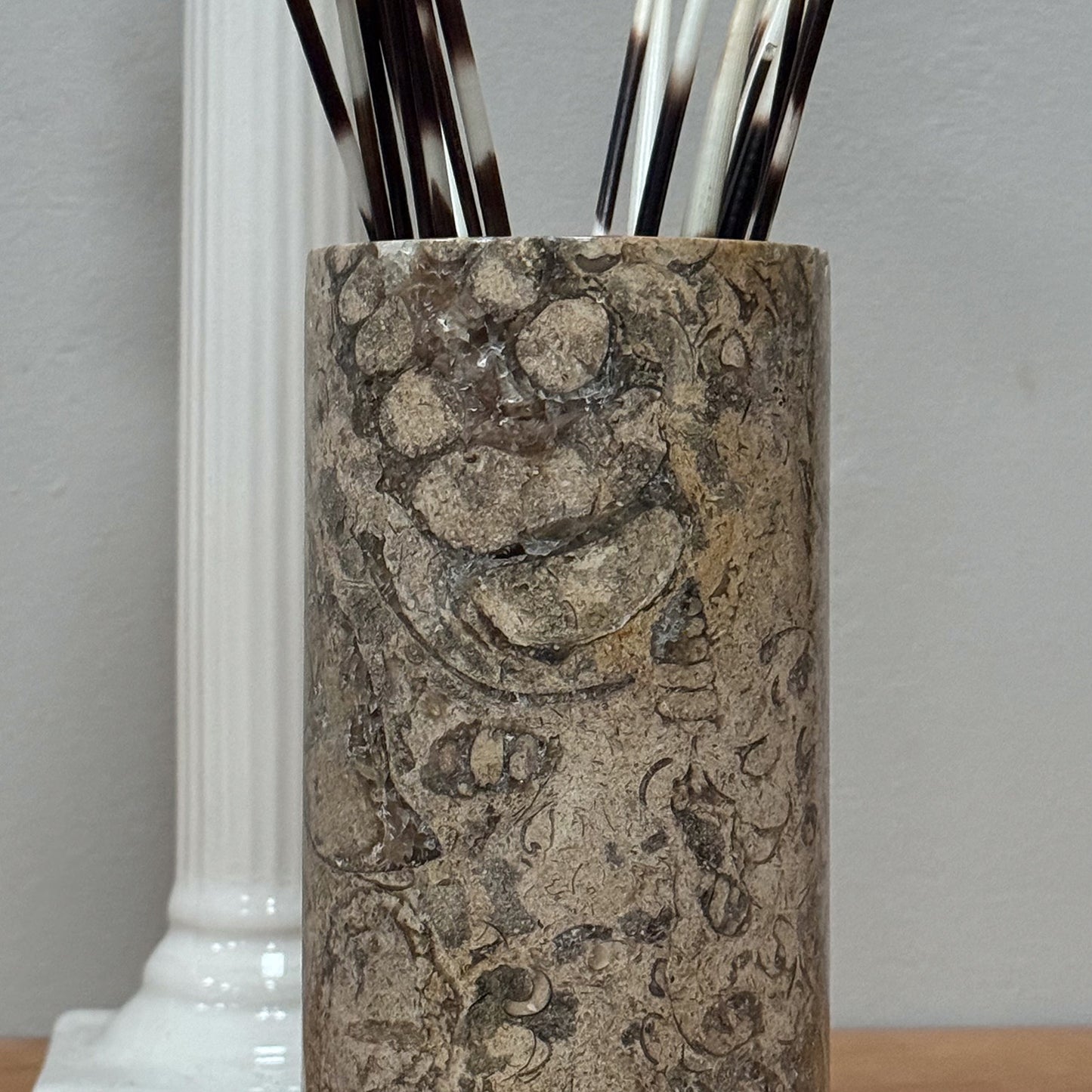 A Late 19th Century Marble Brush Pot