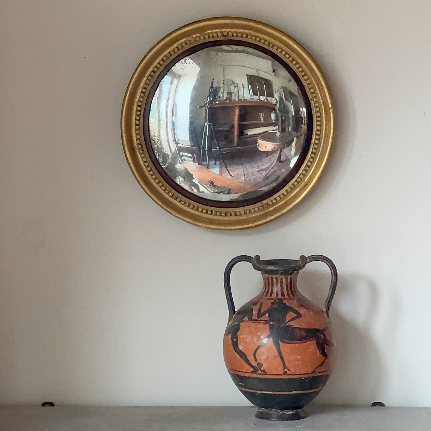 A Smaller Regency Giltwood Convex Mirror