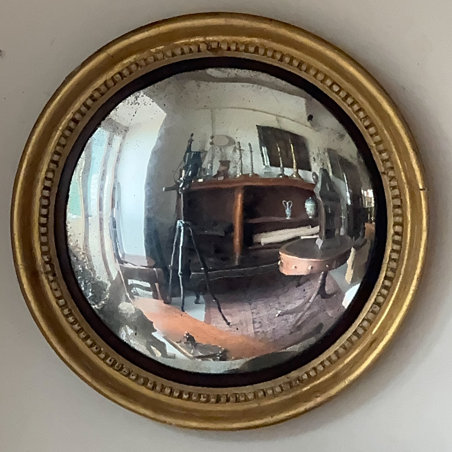 A Smaller Regency Giltwood Convex Mirror