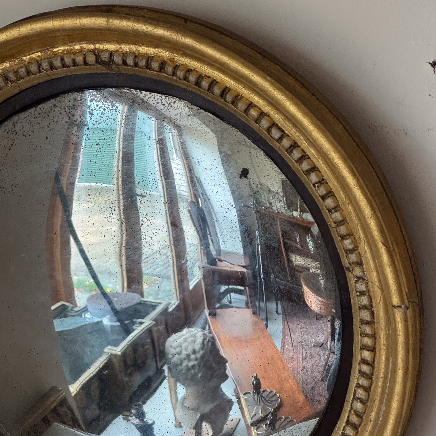 A Smaller Regency Giltwood Convex Mirror
