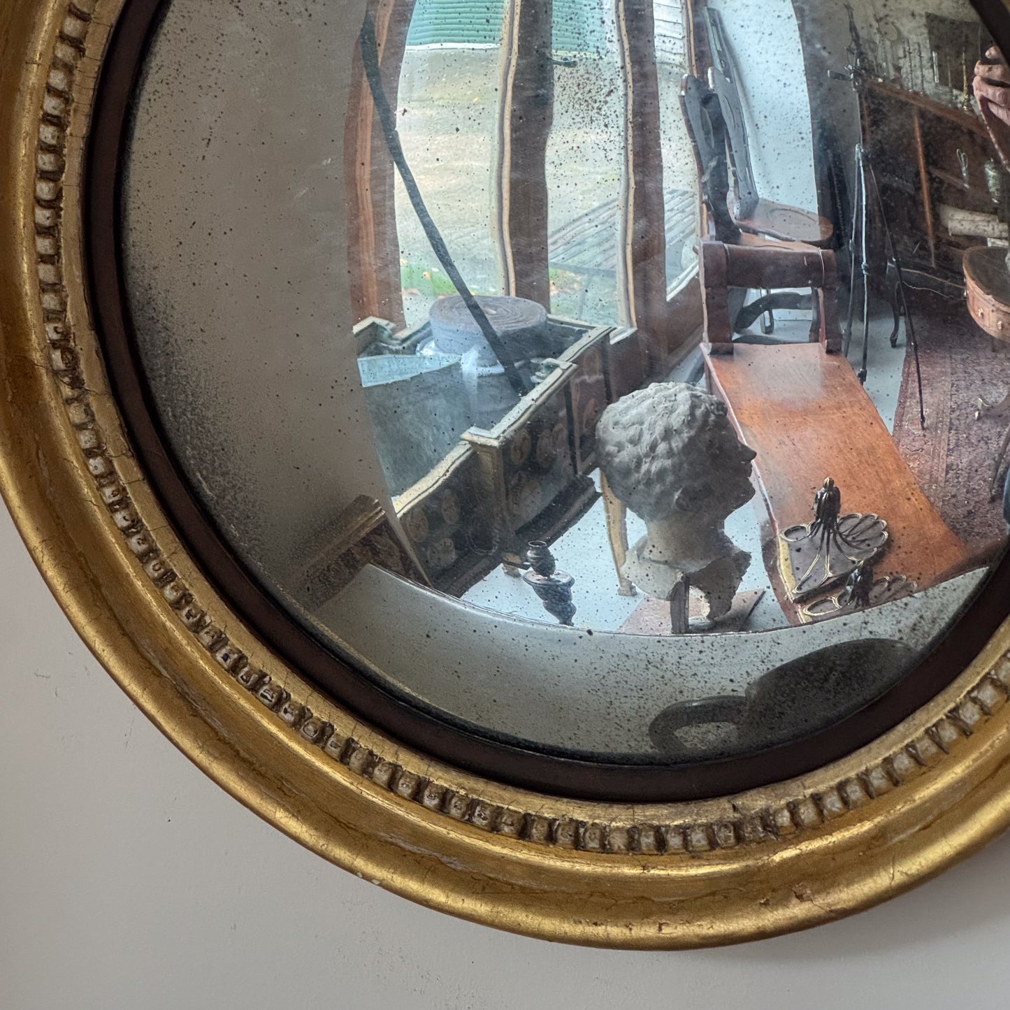 A Smaller Regency Giltwood Convex Mirror