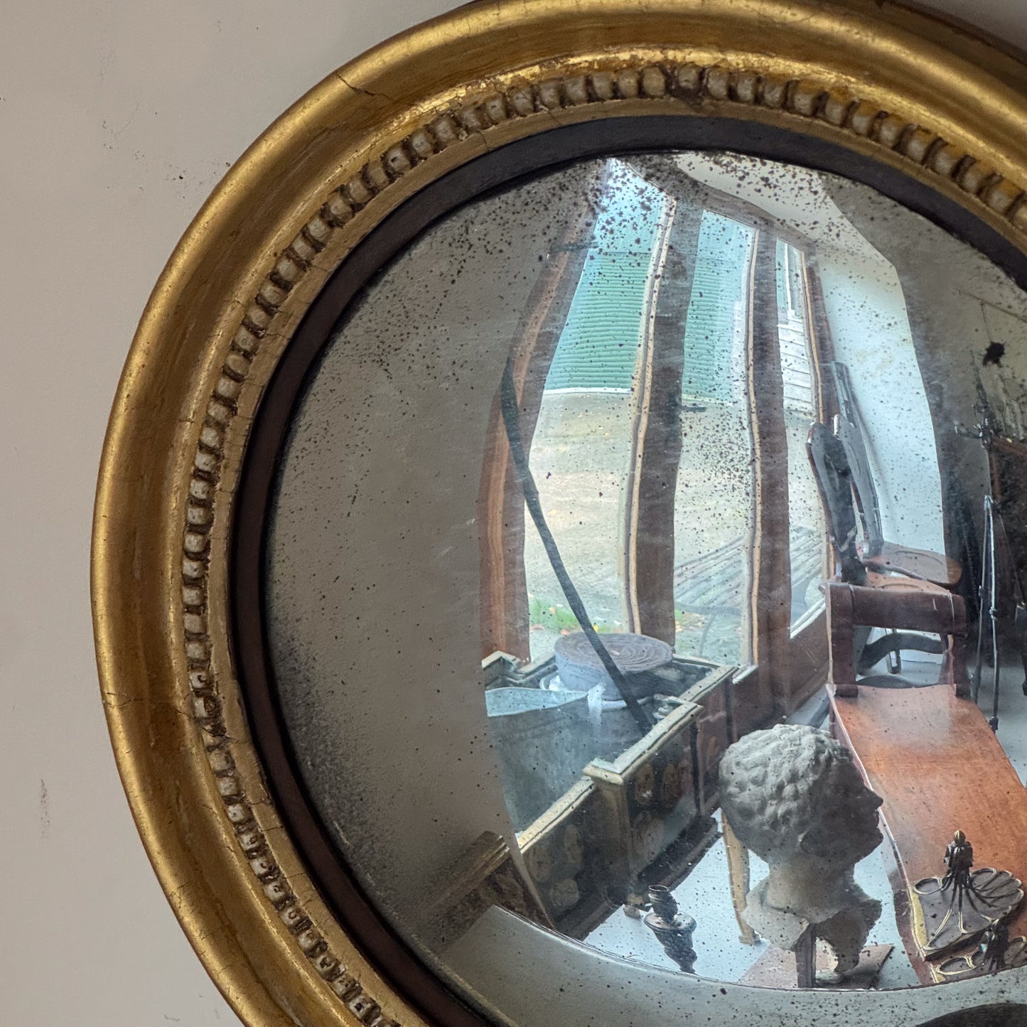 A Smaller Regency Giltwood Convex Mirror