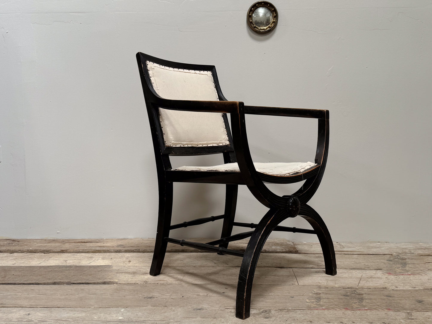 A Mid 19th Century Ebonised Chair after a Thomas Hope Design