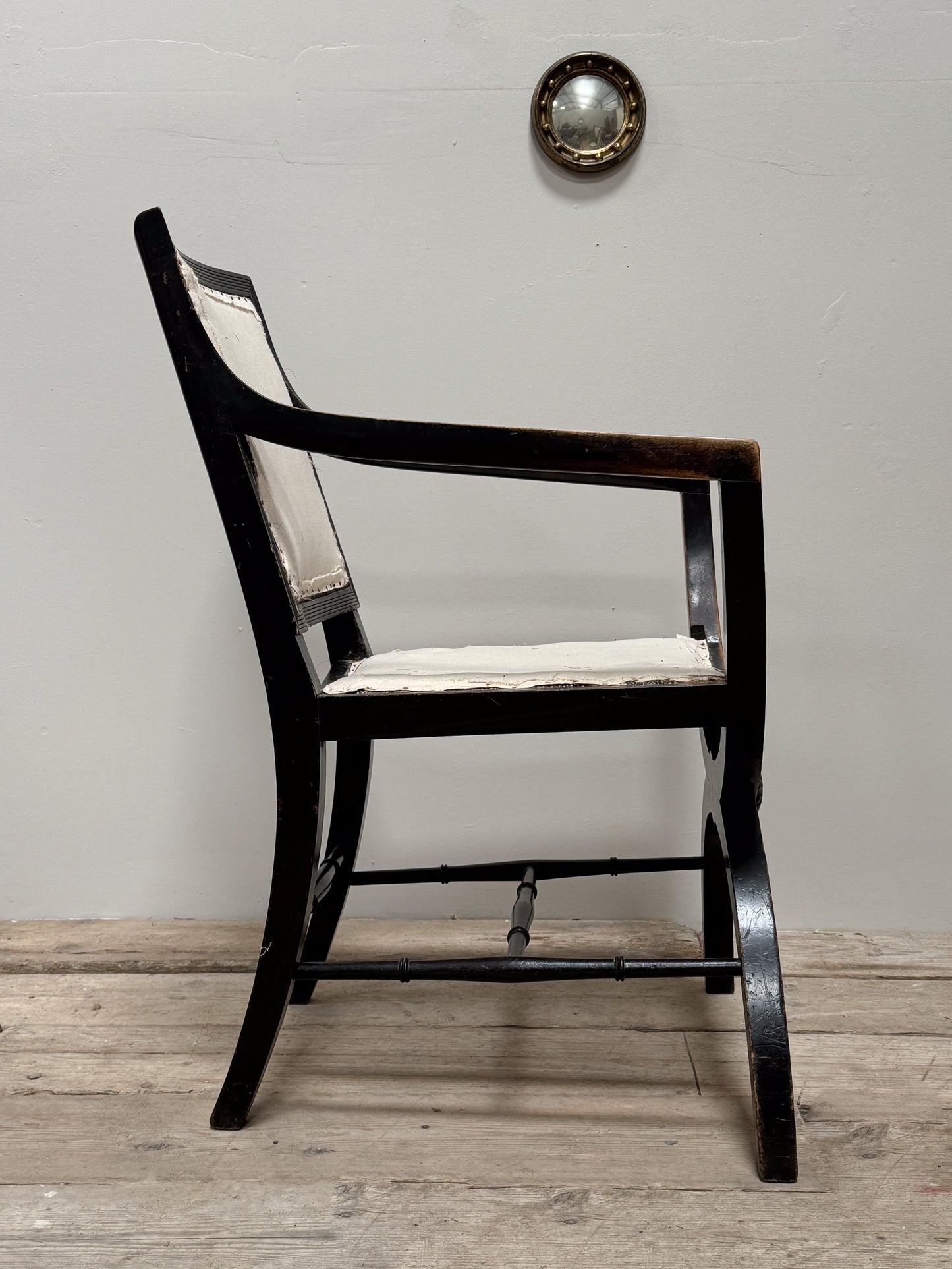 A Mid 19th Century Ebonised Chair after a Thomas Hope Design