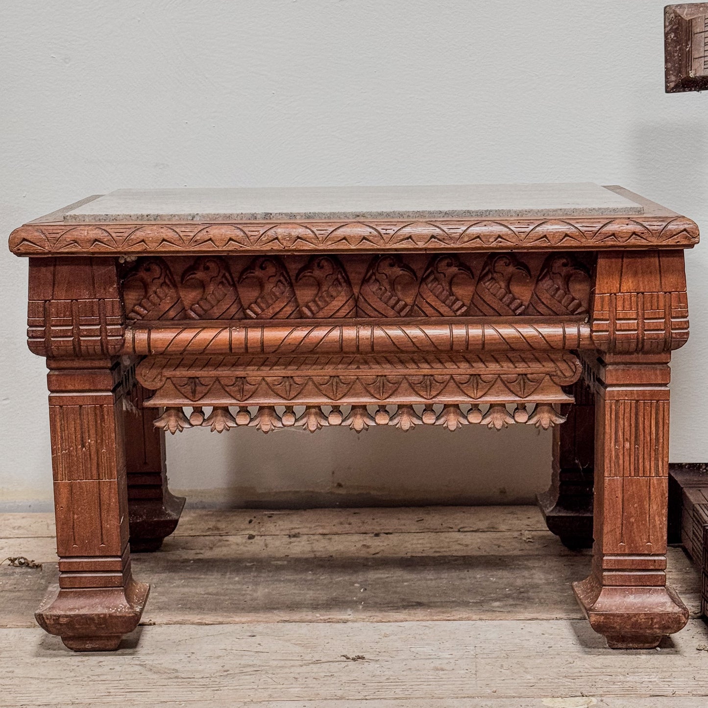 A Pair of Mid 20th Century Indian Granite Top Side Tables