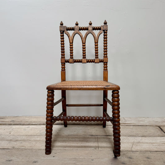 A Late 19th Century Oak Bobbin Chair