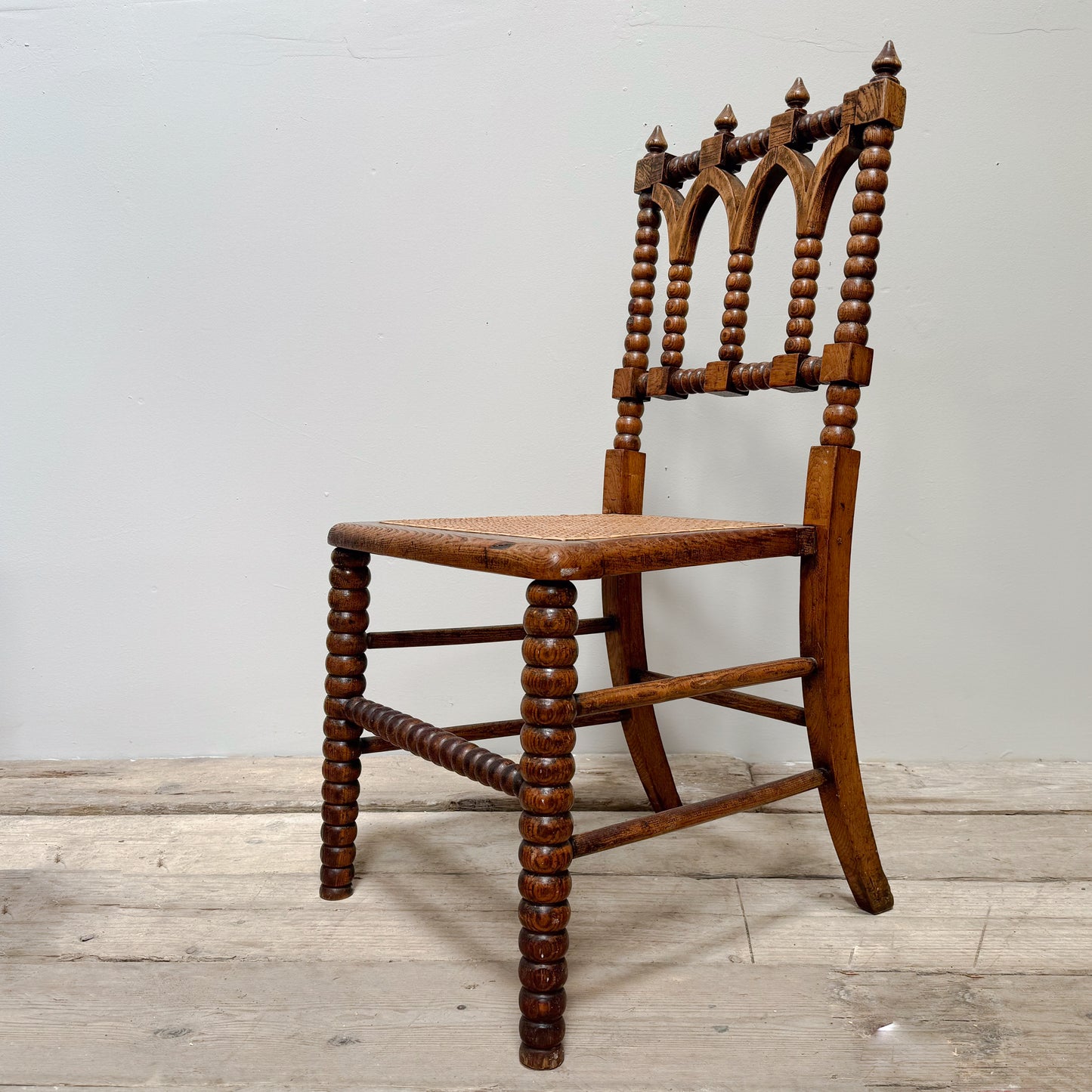 A Late 19th Century Oak Bobbin Chair