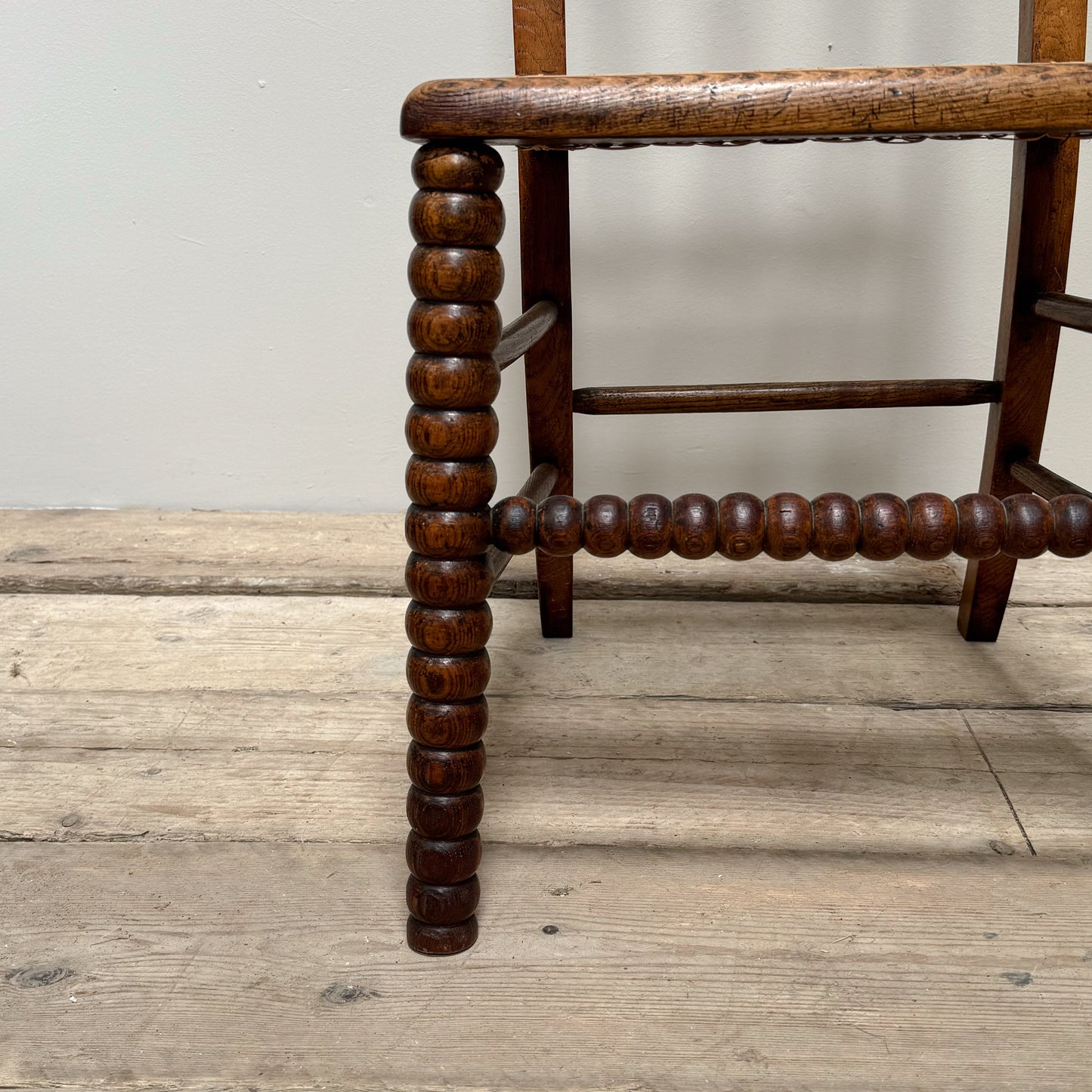 A Late 19th Century Oak Bobbin Chair