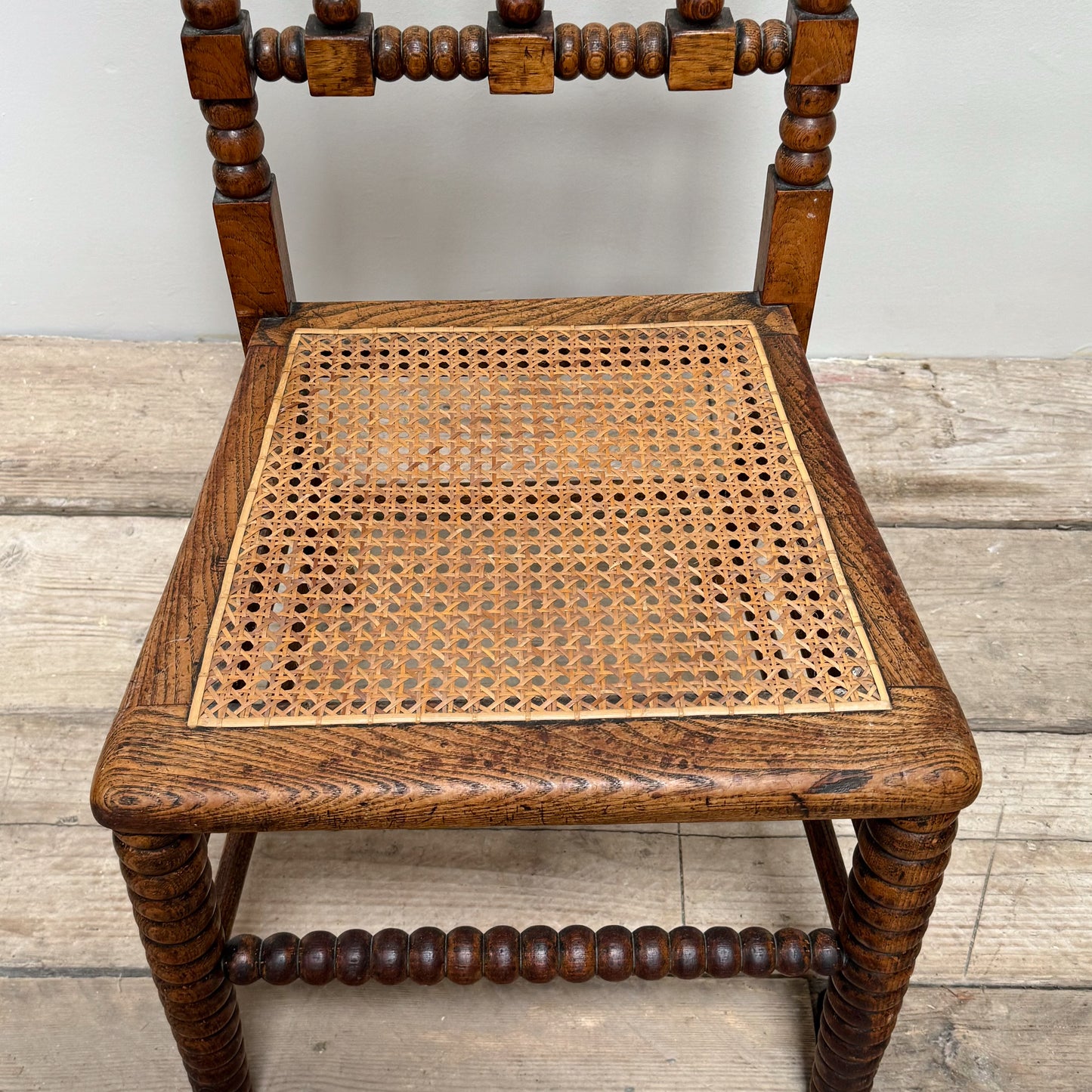 A Late 19th Century Oak Bobbin Chair