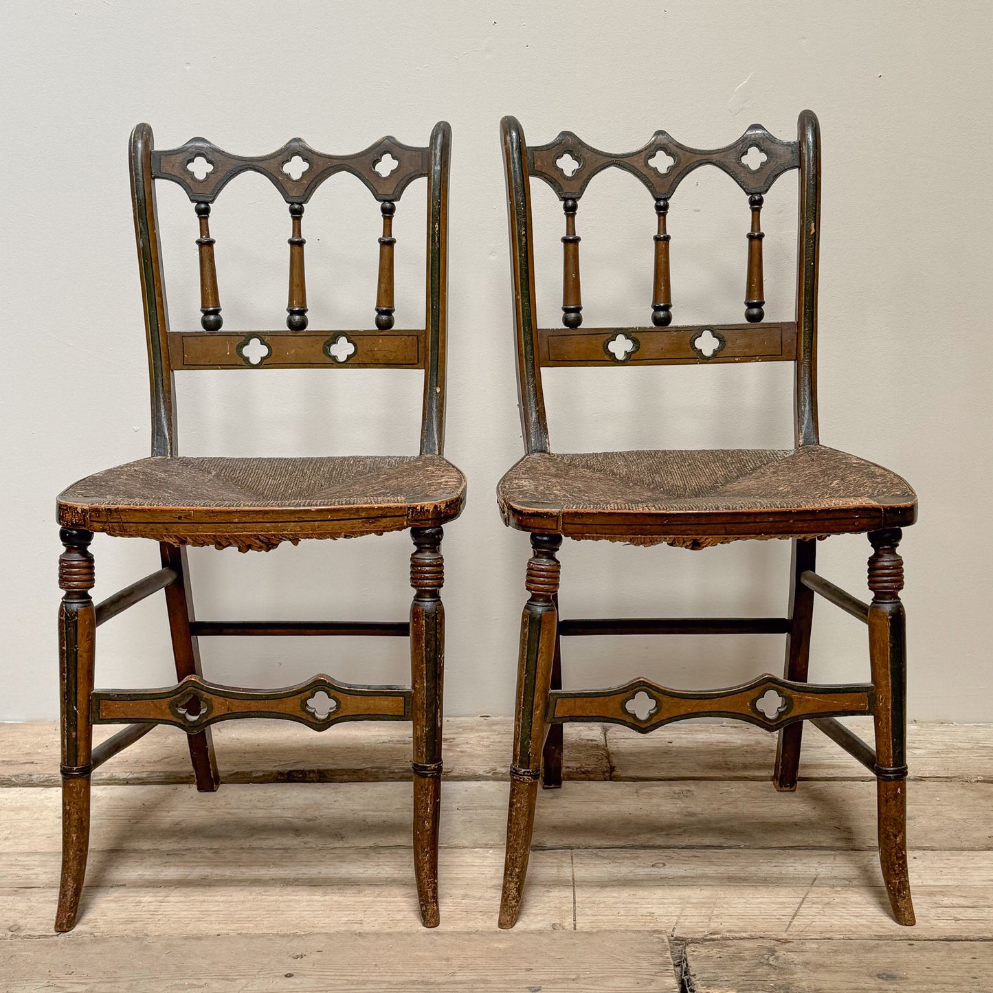 A Pair of Painted Regency Chairs