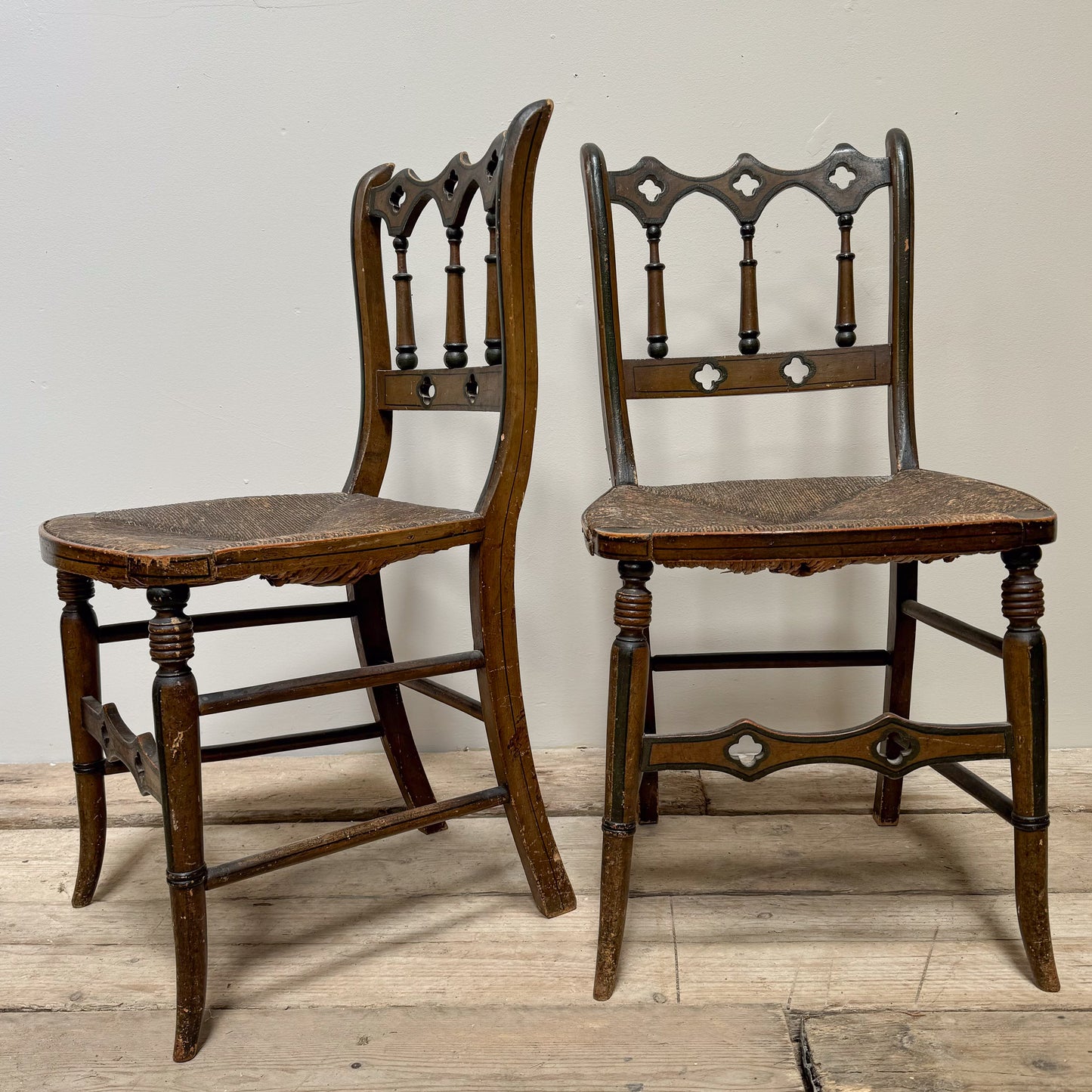 A Pair of Painted Regency Chairs