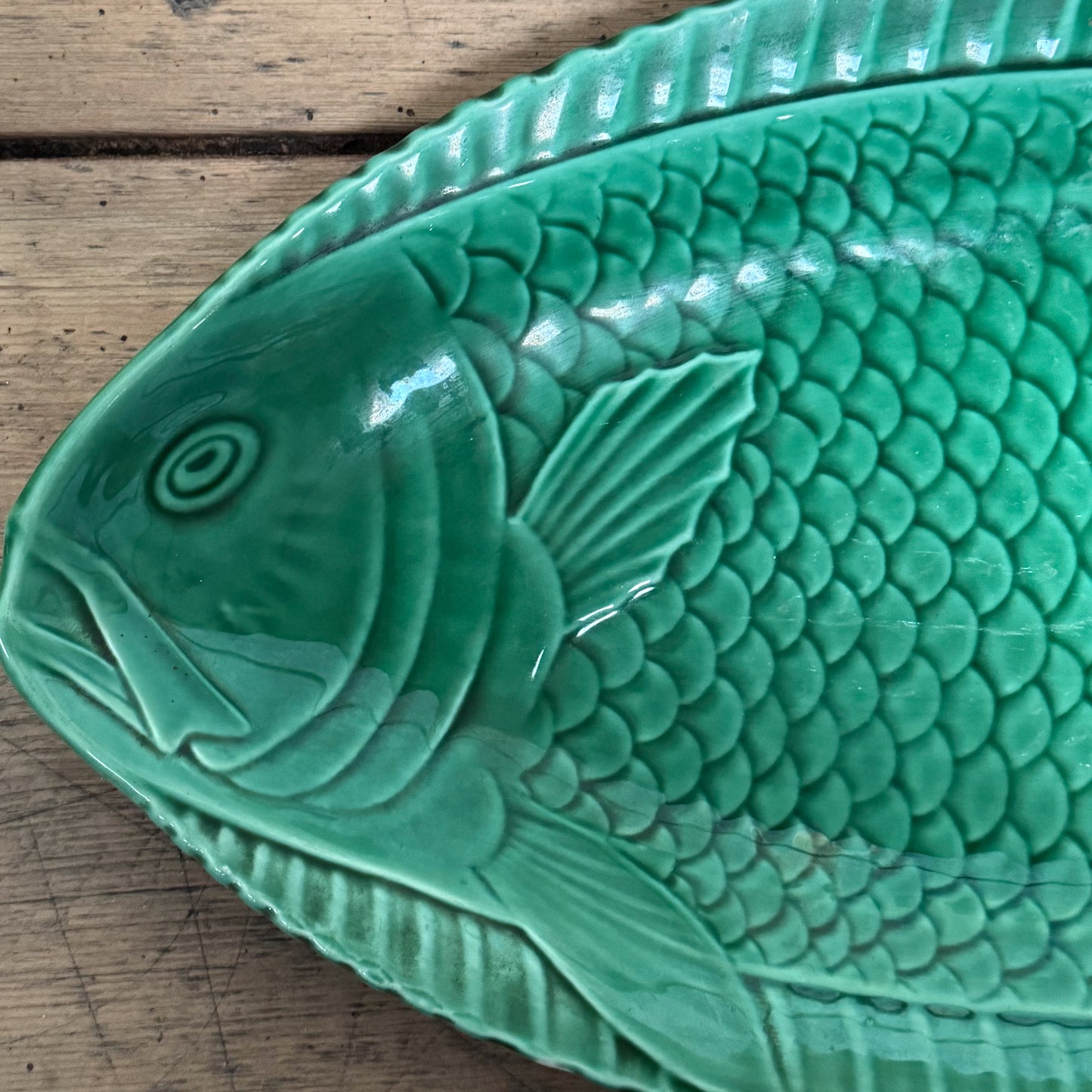 A 1930's French Majolica Fish Service by Sarreguemines