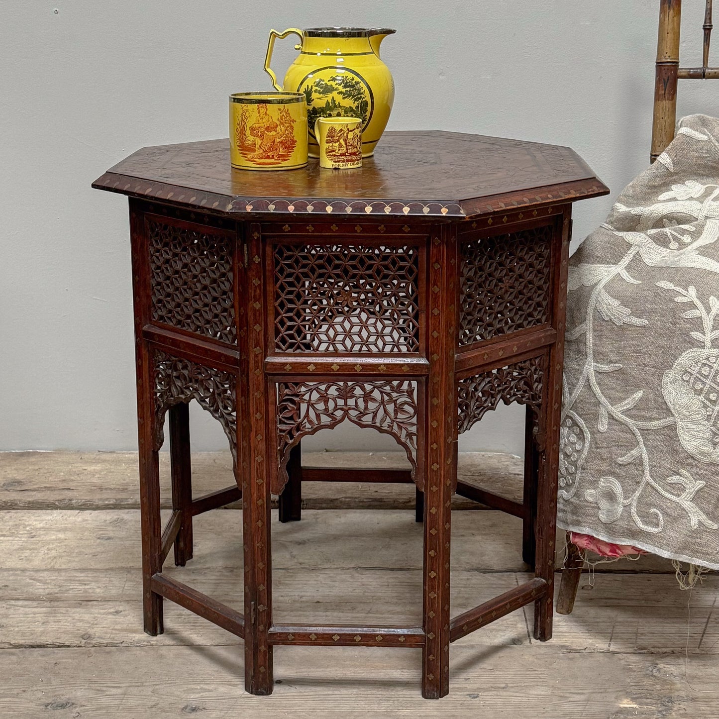 A Late 19th Century Inlaid Indian Table