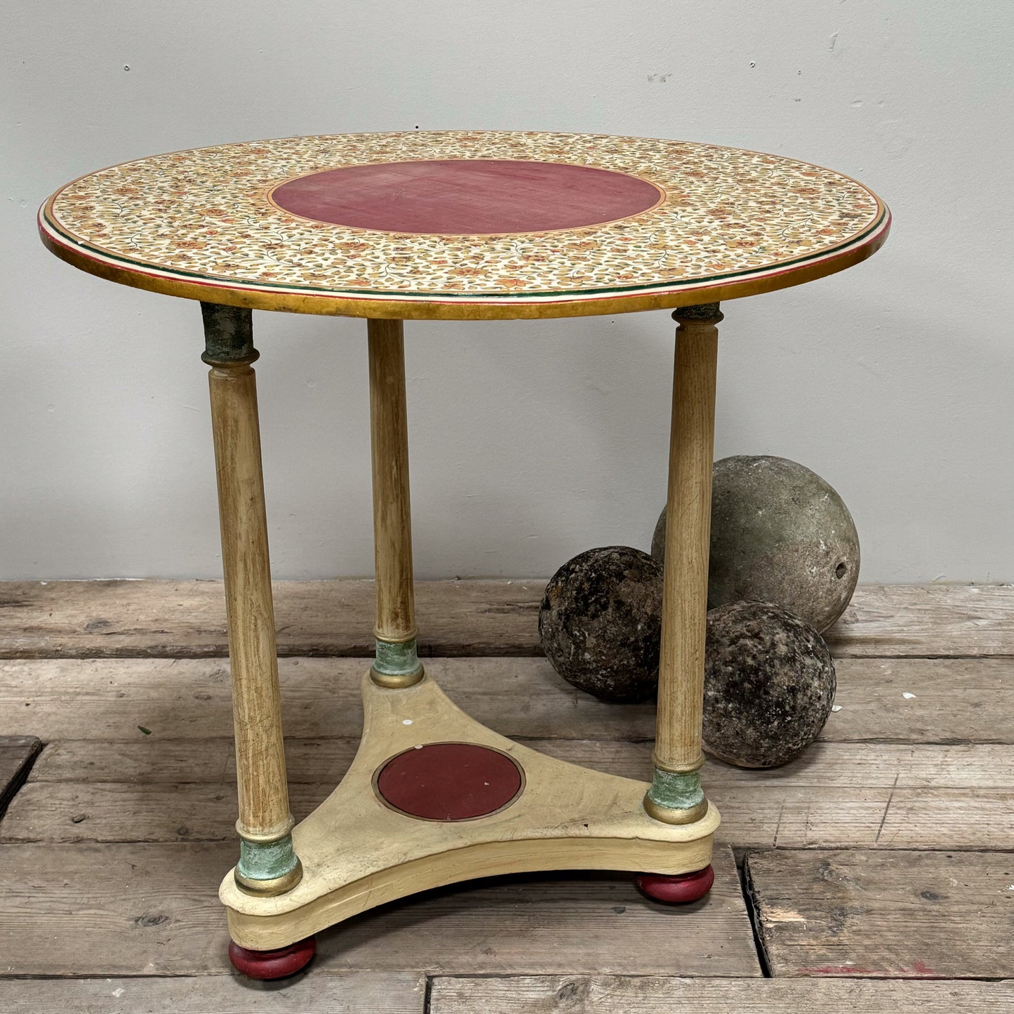 A 20th Century Kashmiri Decorated Stone Top Table