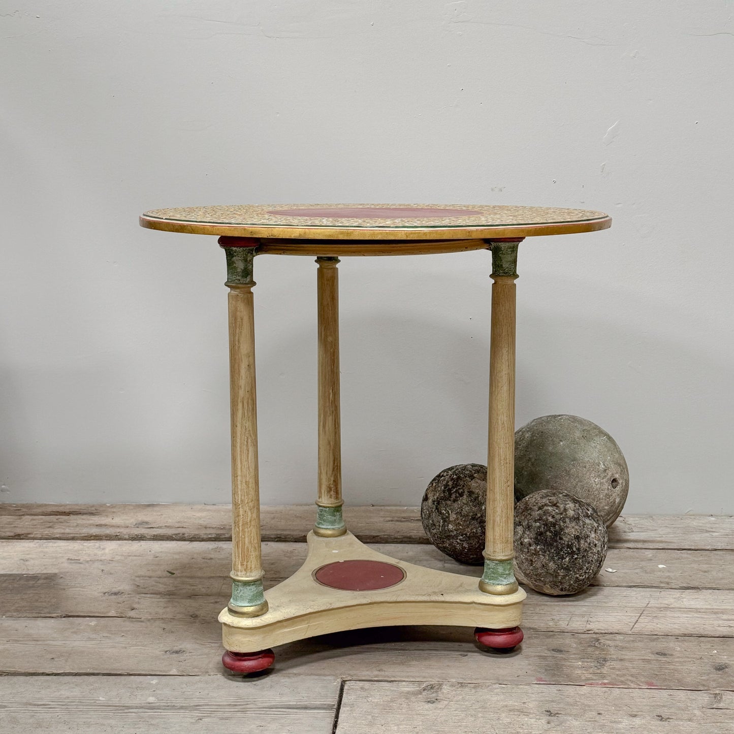 A 20th Century Kashmiri Decorated Stone Top Table