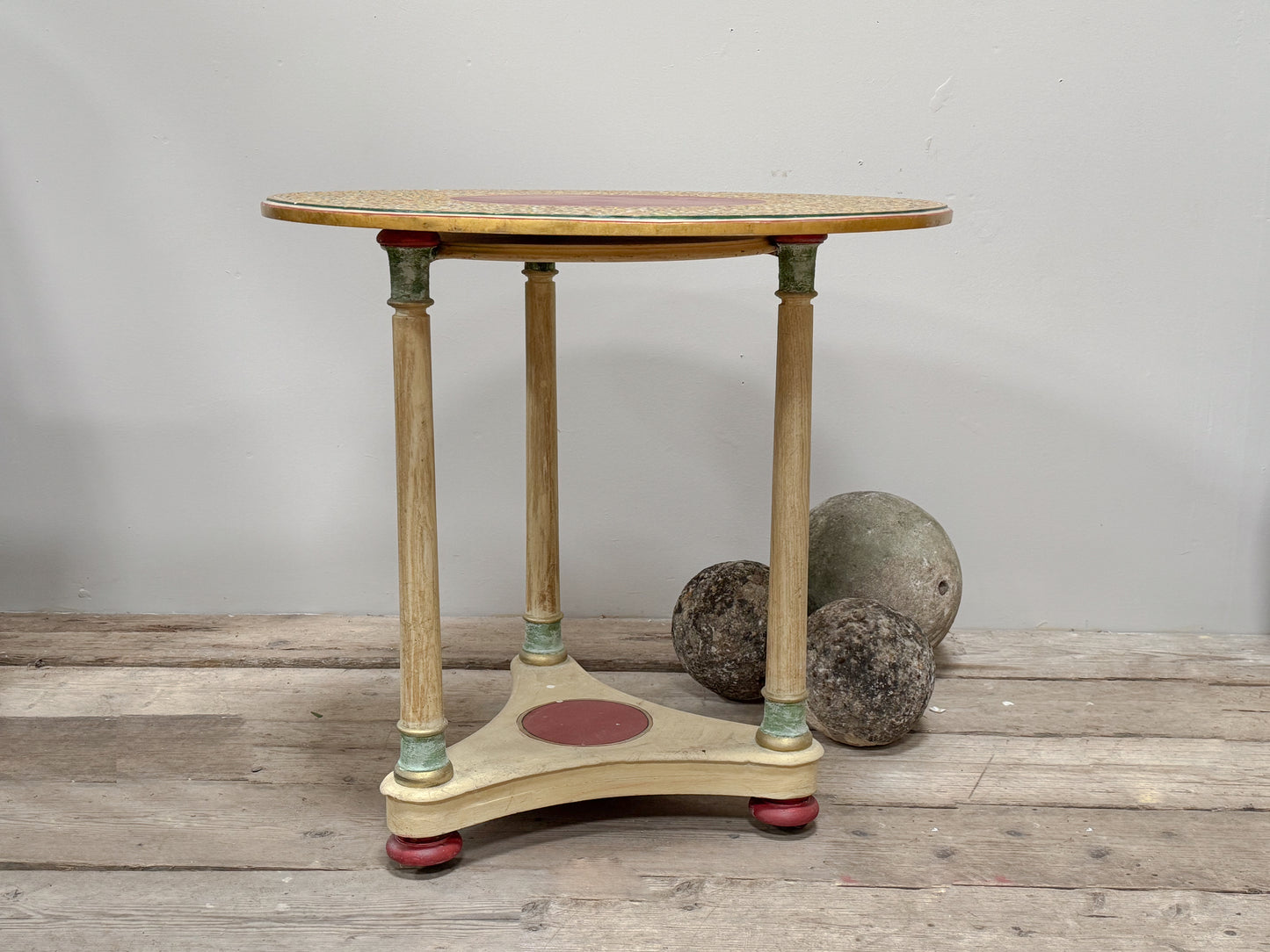 A 20th Century Kashmiri Decorated Stone Top Table