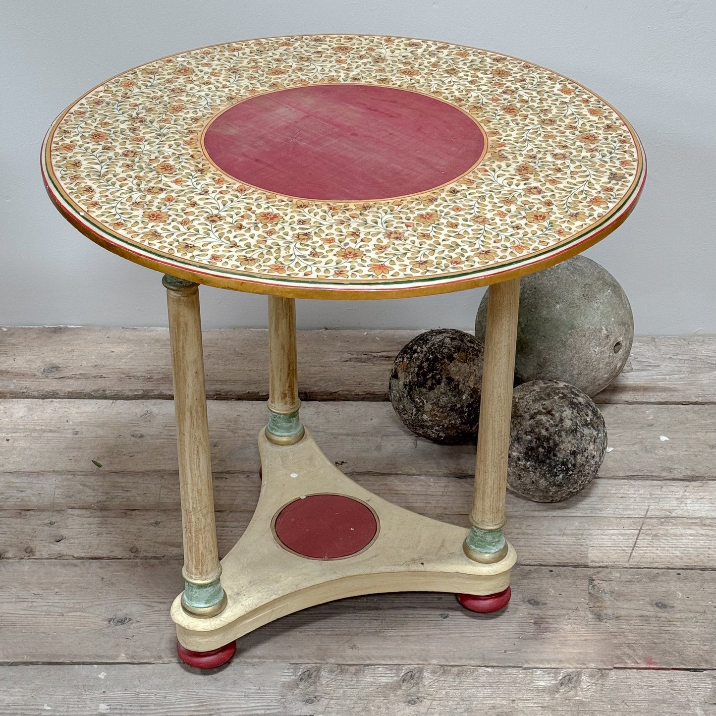 A 20th Century Kashmiri Decorated Stone Top Table