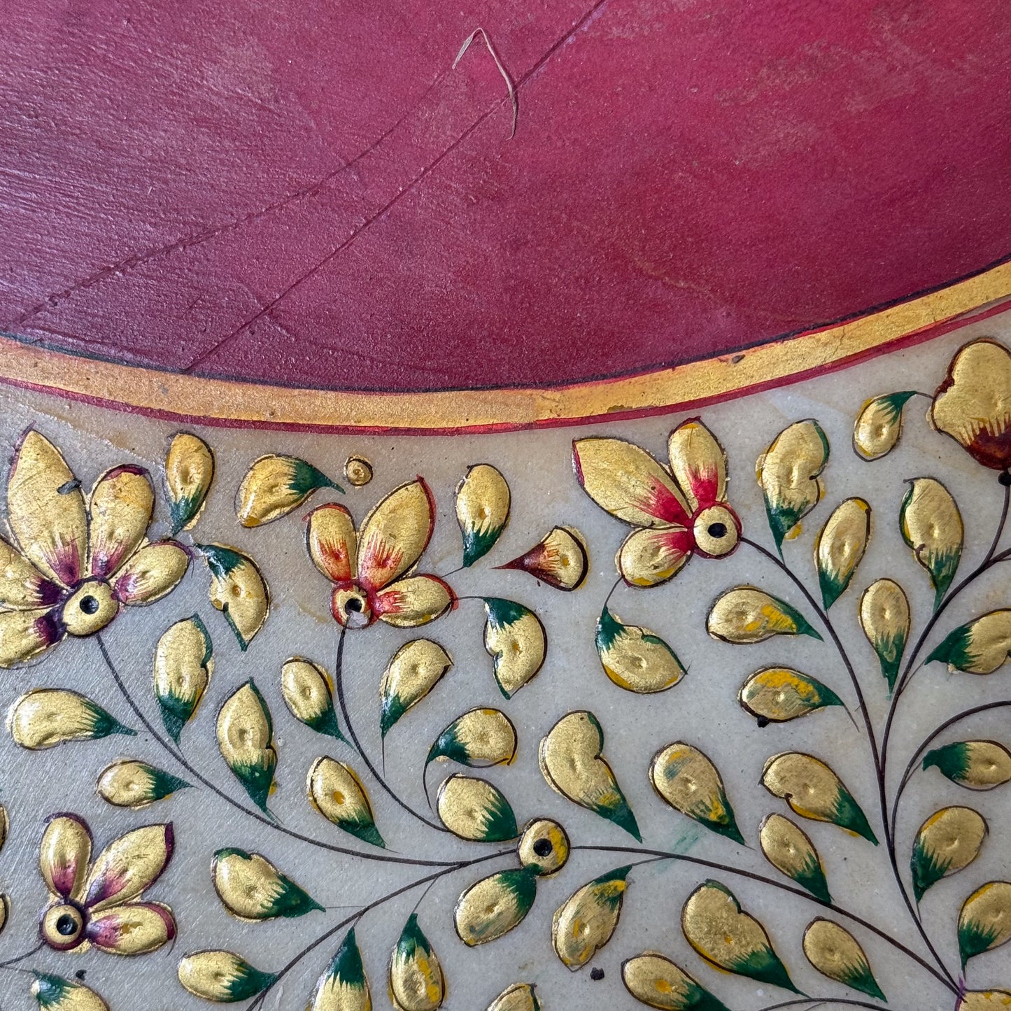 A 20th Century Kashmiri Decorated Stone Top Table