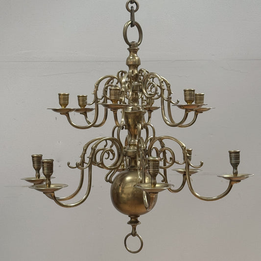 A 19th Century Dutch Style Brass Chandelier