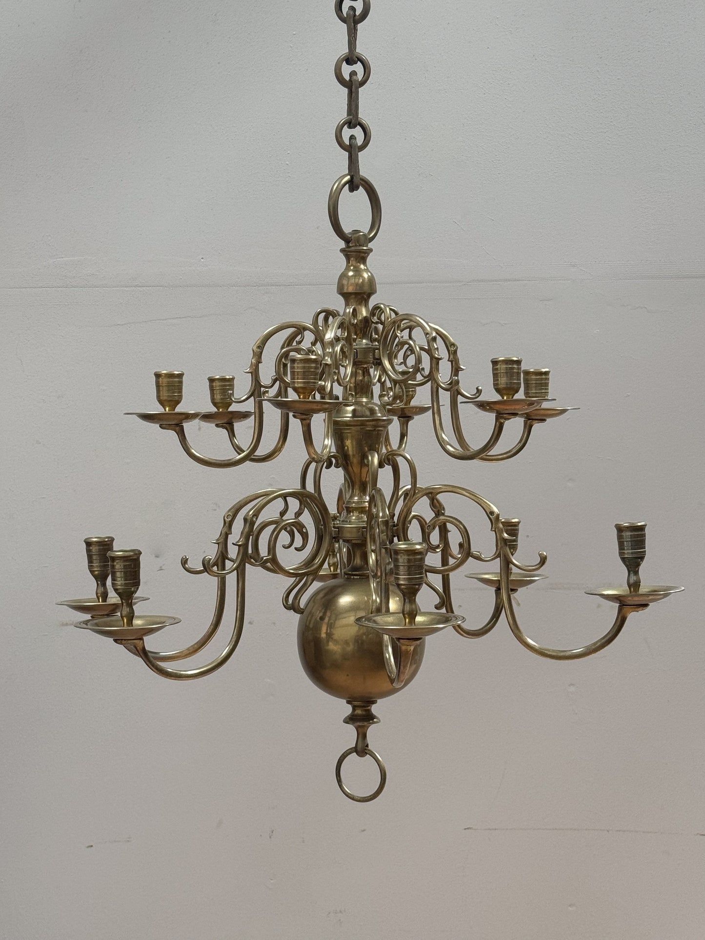 A 19th Century Dutch Style Brass Chandelier