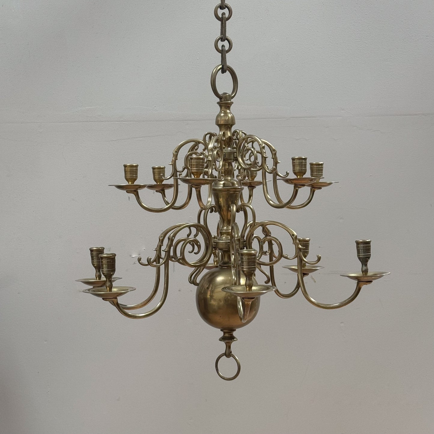 A 19th Century Dutch Style Brass Chandelier