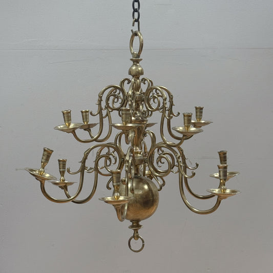 A 19th Century Dutch Style Brass Chandelier