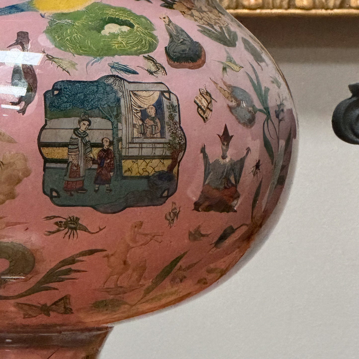 A 19th Century Decalcomania Vase Lamp