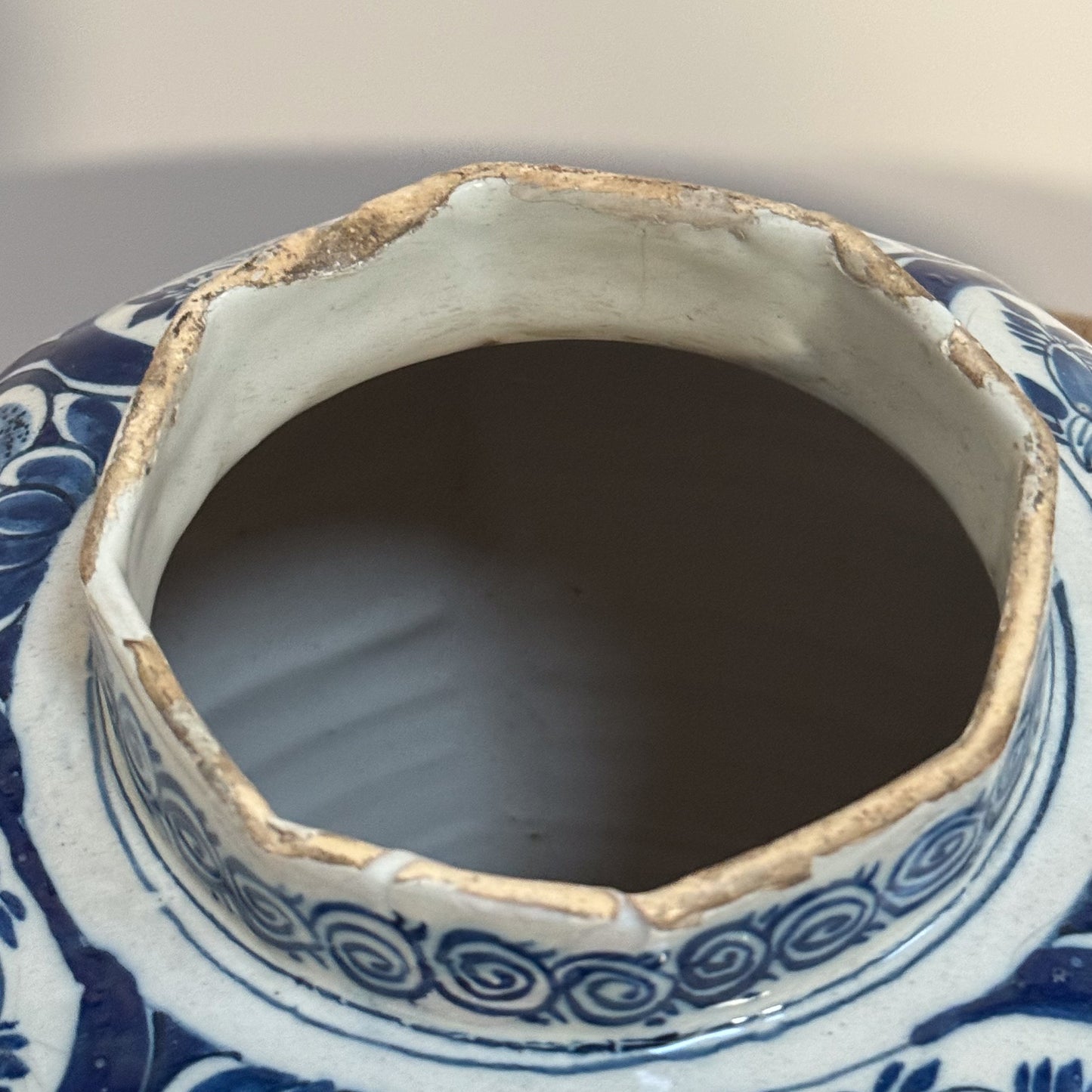 An 18th Century Dutch Delft Blue & White Large Baluster Vase