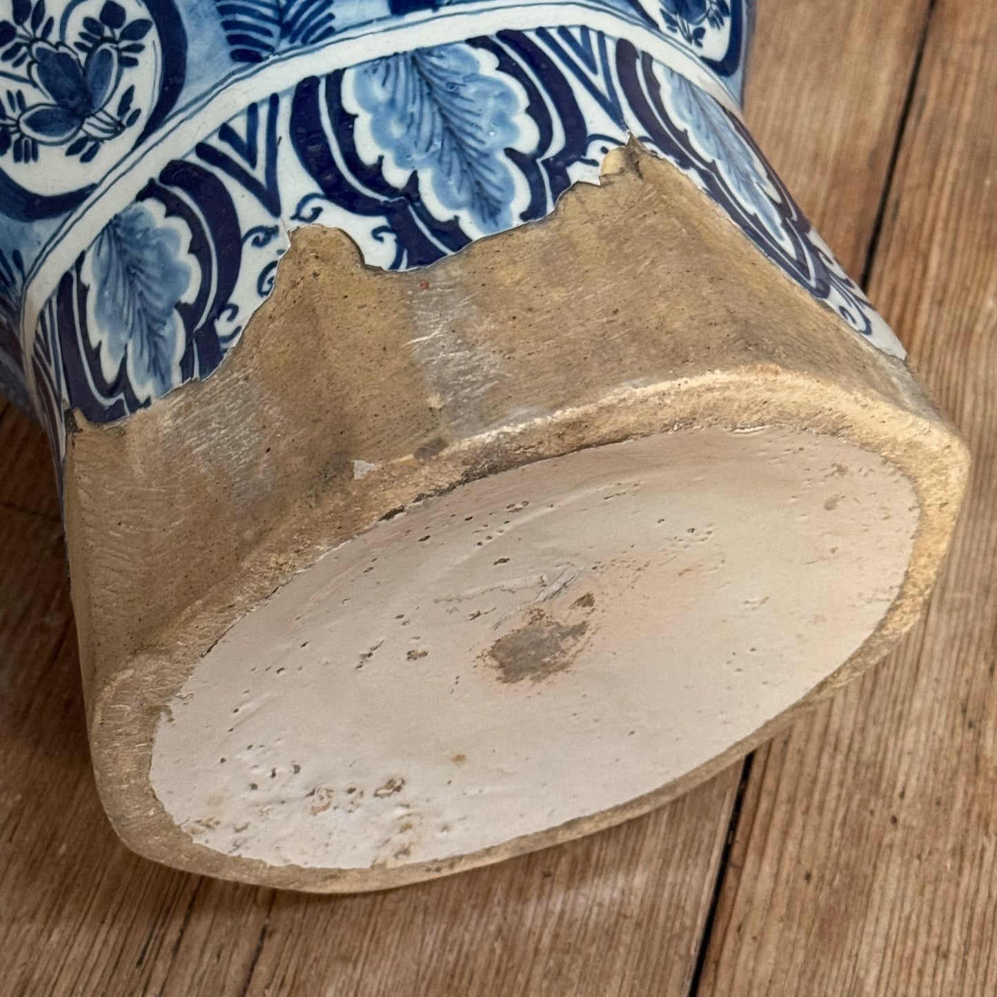 An 18th Century Dutch Delft Blue & White Large Baluster Vase