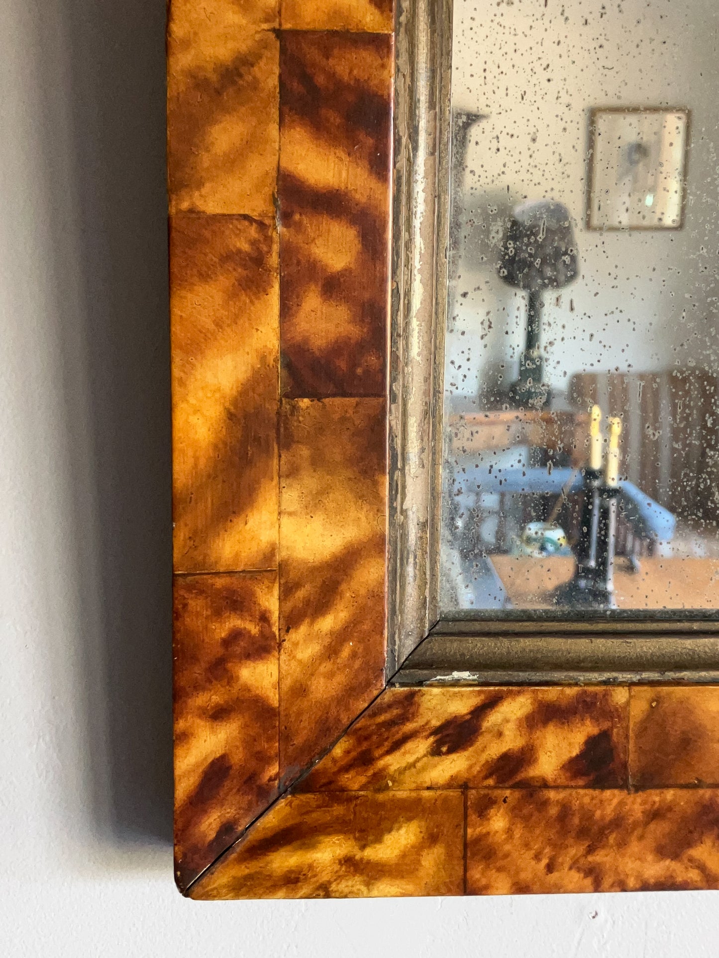 A Pair of Late 19th Century Faux Tortoiseshell Framed Mirrors