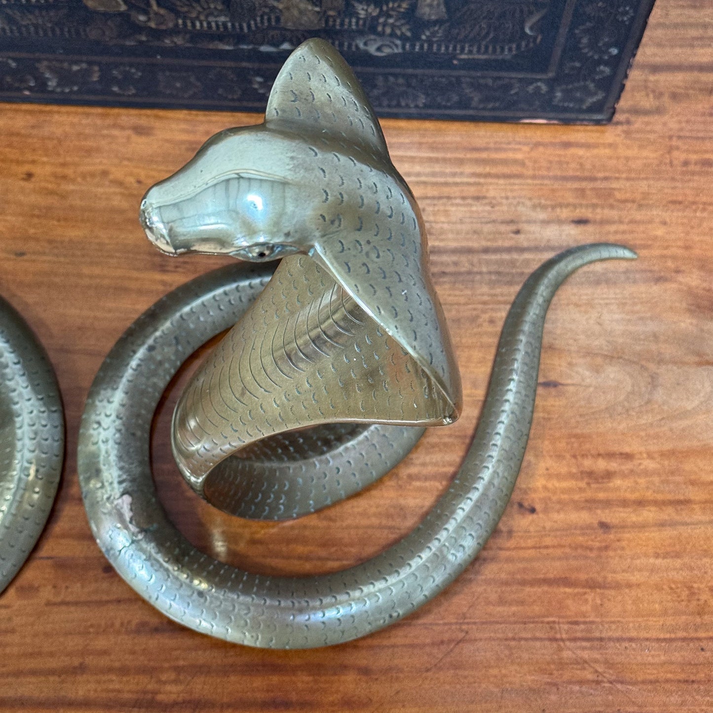 A Pair of Raj Period Brass Cobras