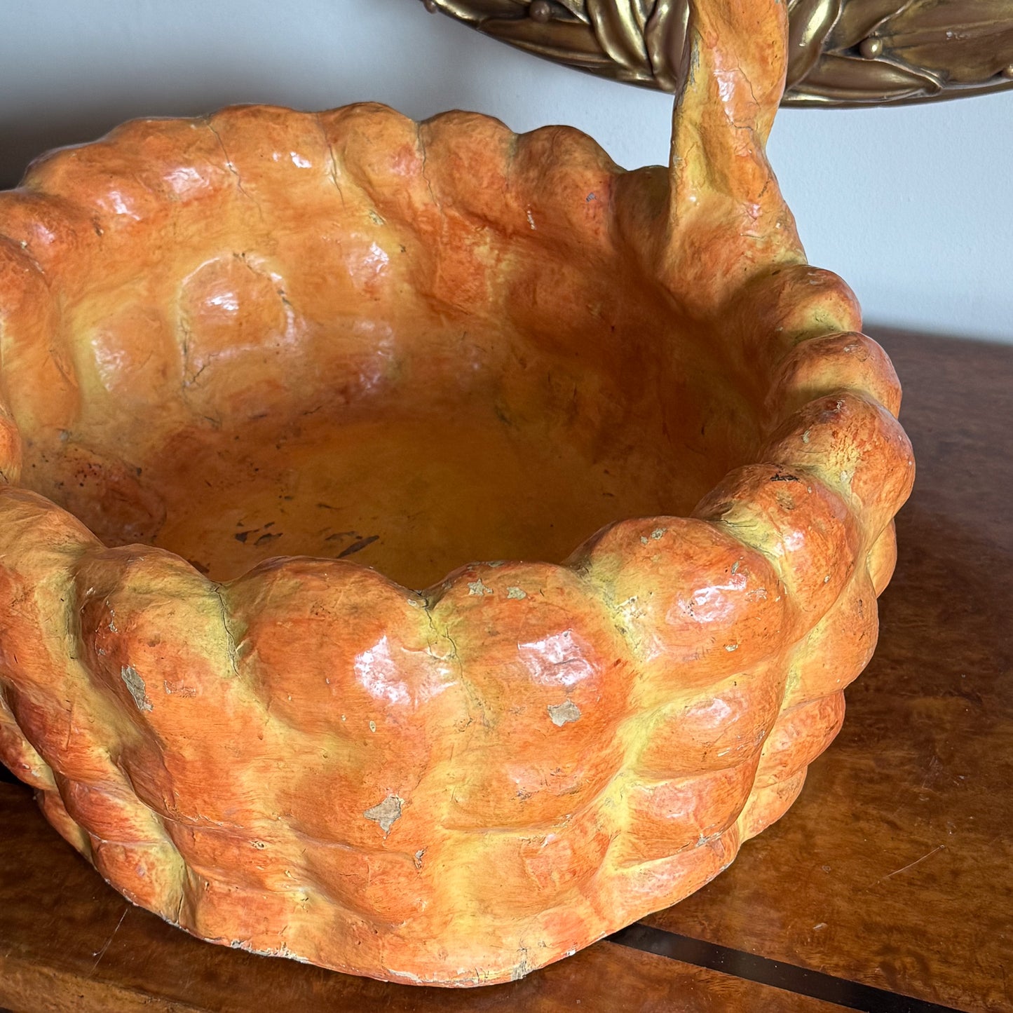 A Large Mid 20th Century Papier Mâché Bread Basket