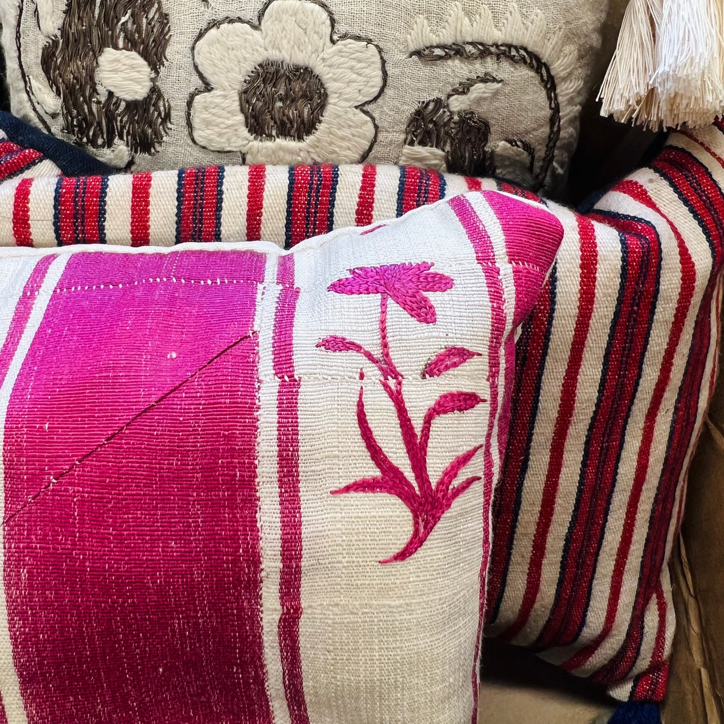 Antique Lyonaise Silk Lavender Pillow - XS