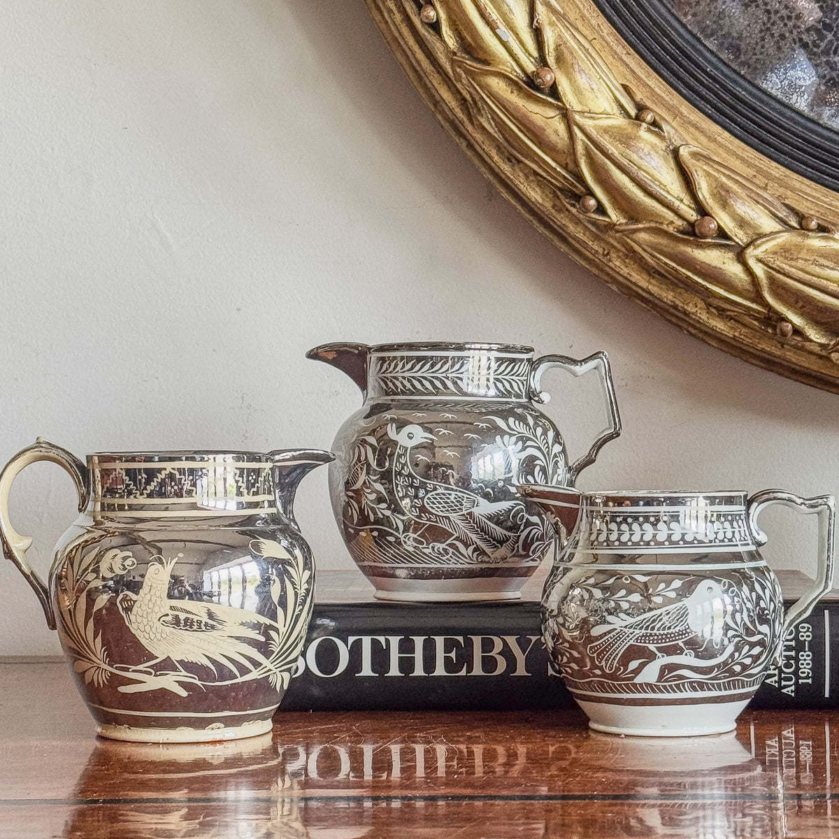 A Trio of Regency Silver Lustre Jugs