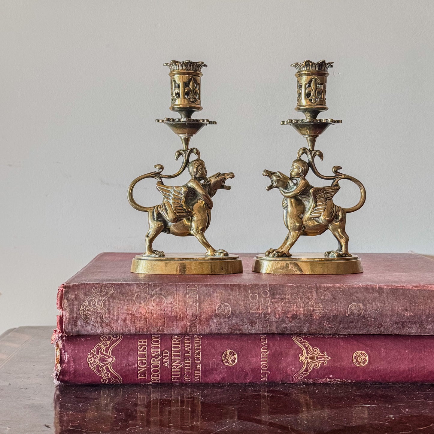 A Pair of Early 19th Century Gilt Bronze Candlesticks