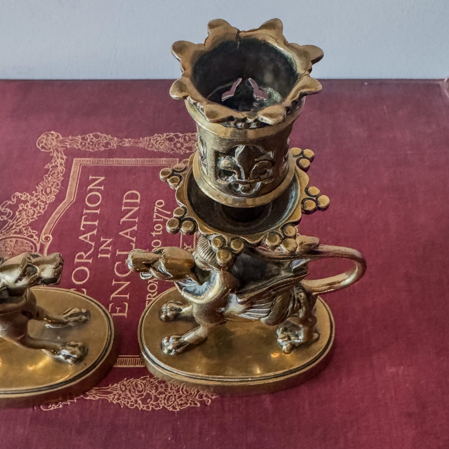 A Pair of Early 19th Century Gilt Bronze Candlesticks